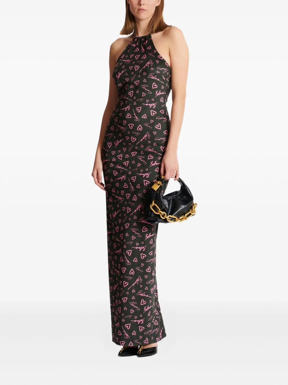 Crush-print maxi dress - 1