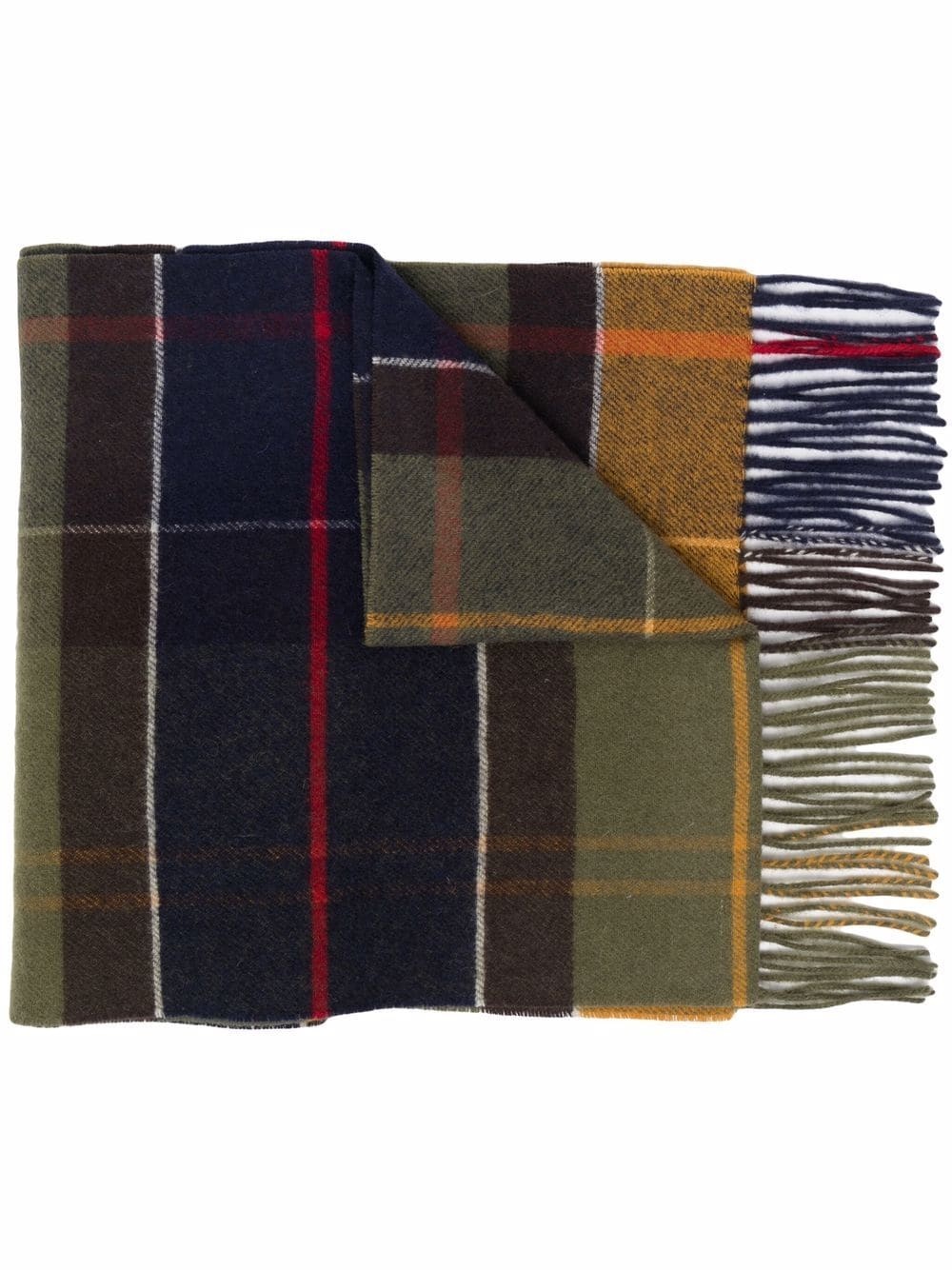 plaid-check print scarf - 1