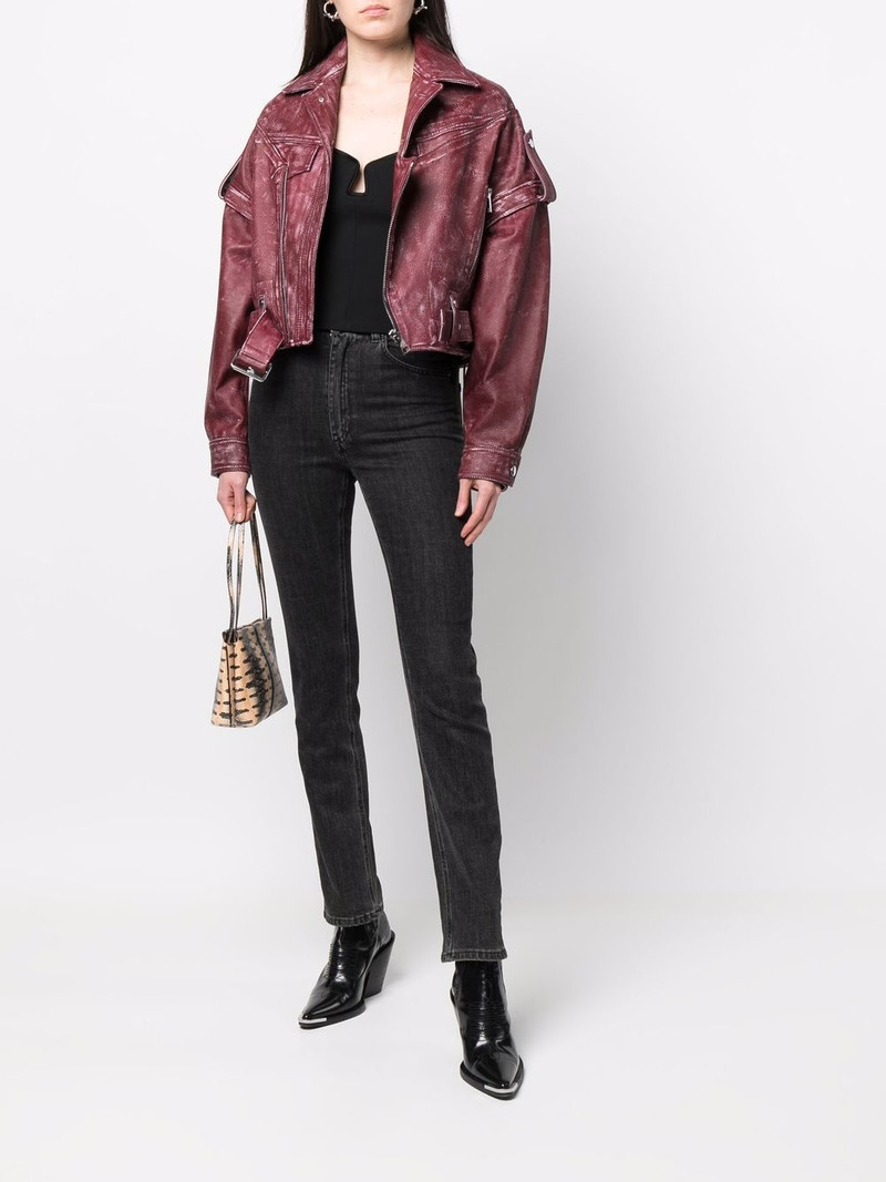 MANOKHI oversized-fit biker jacket outlook