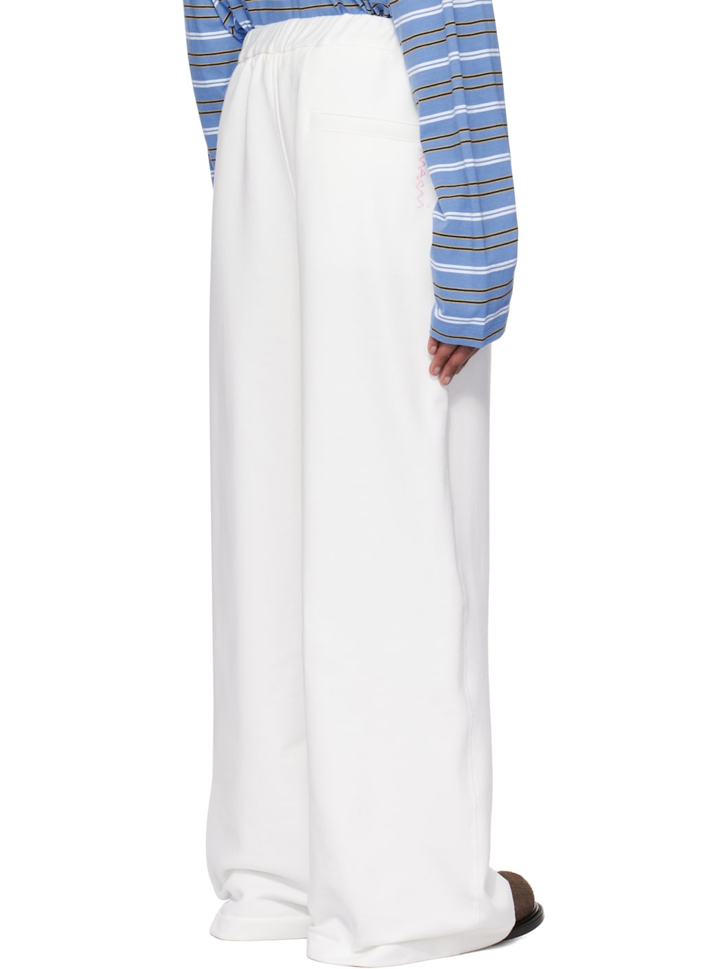 White Loopback Sweatpants - 3