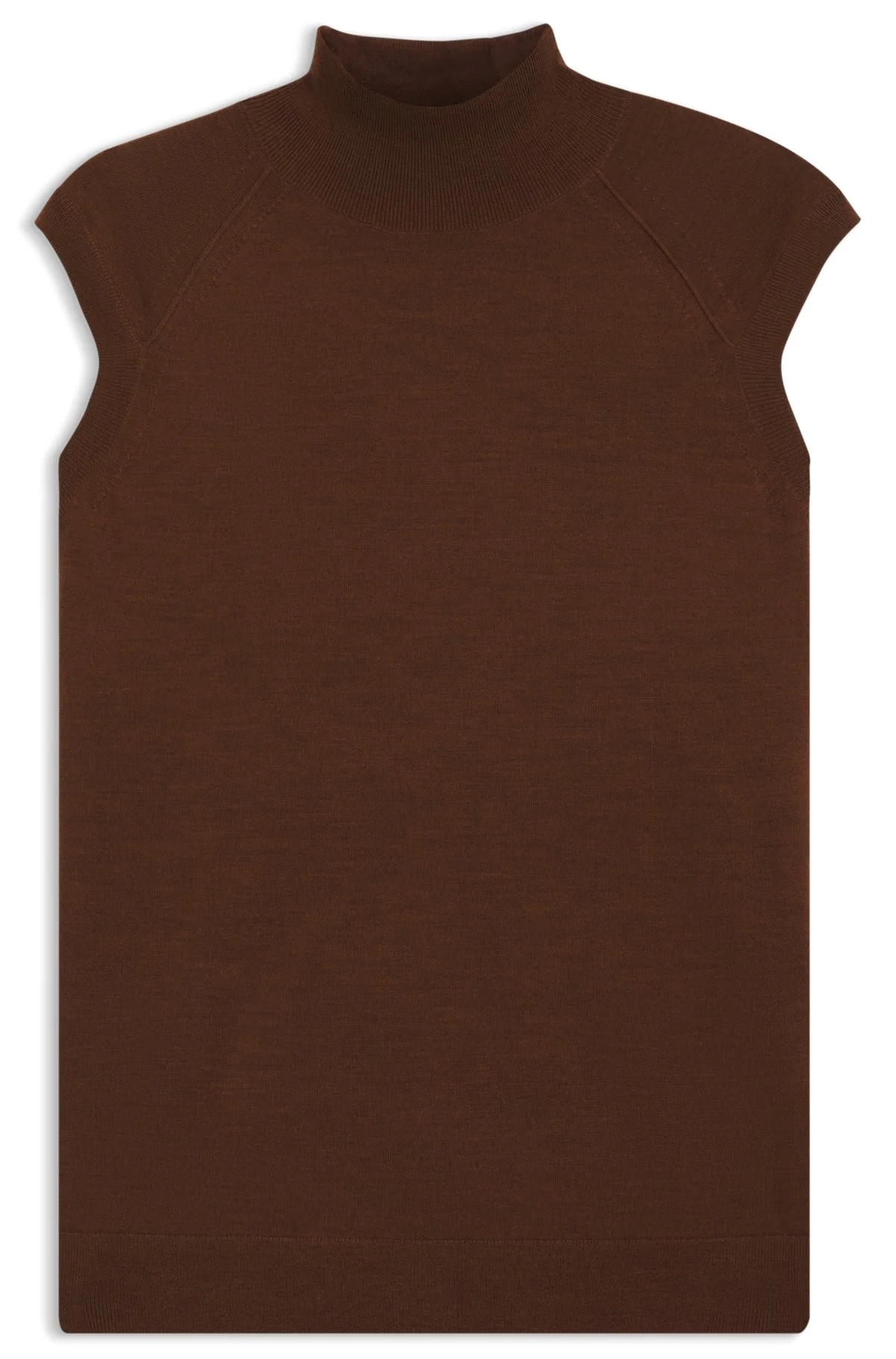 SLEEVELESS MOCK-NECK SWEATER IN MERINO WOOL - 1
