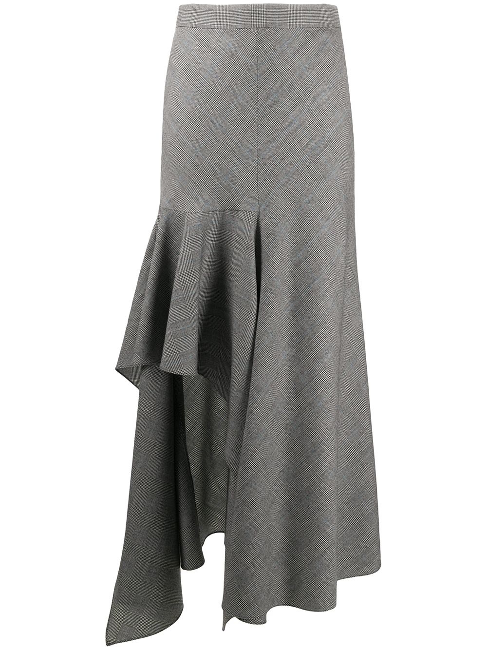 check-pattern asymmetric skirt - 1