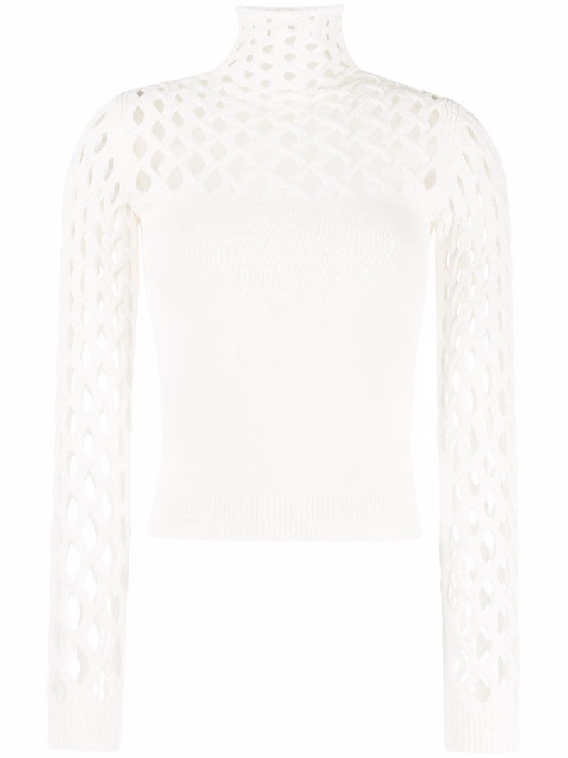open-knit roll-neck top 1
