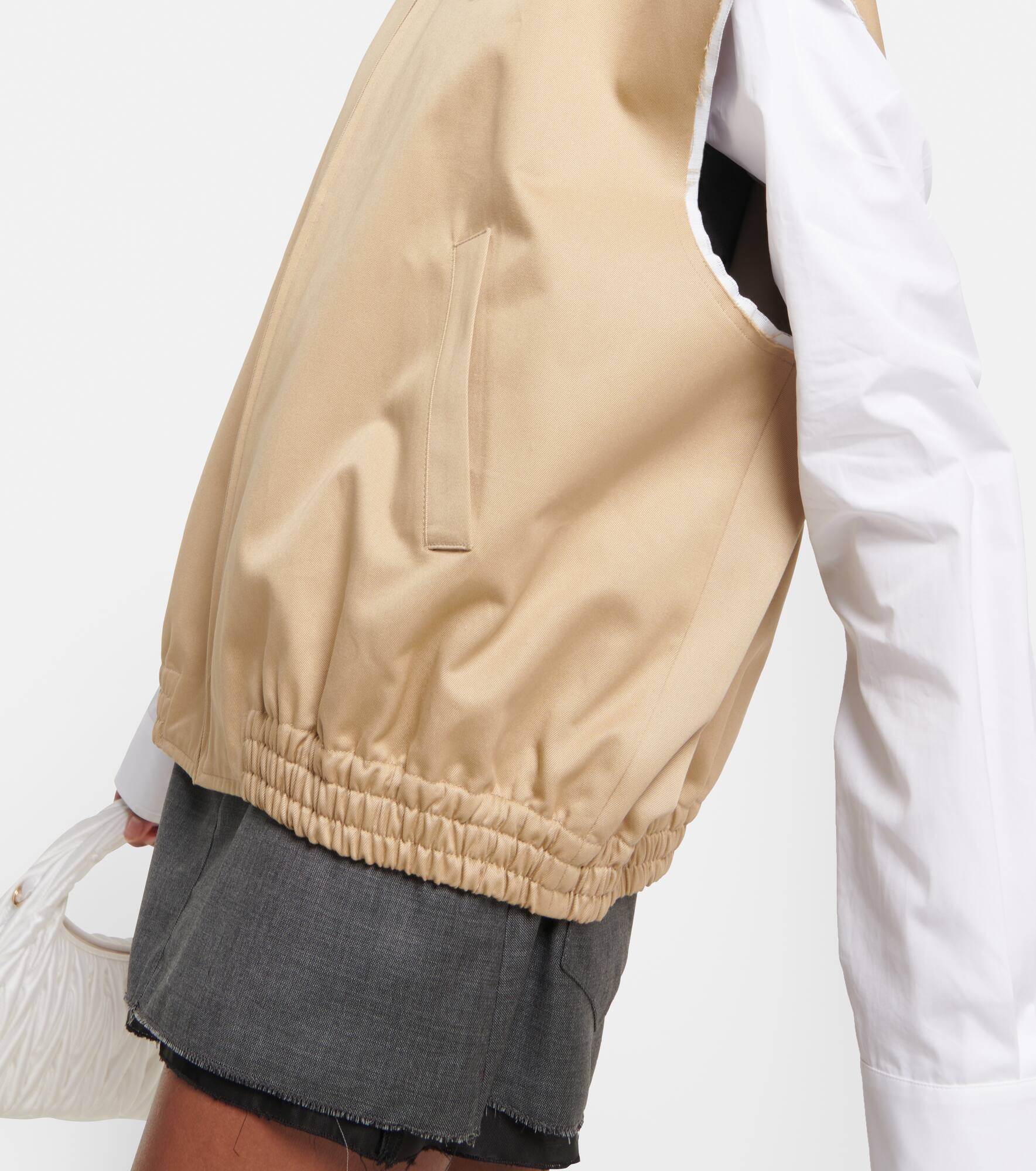 Zip-up cotton twill vest - 5