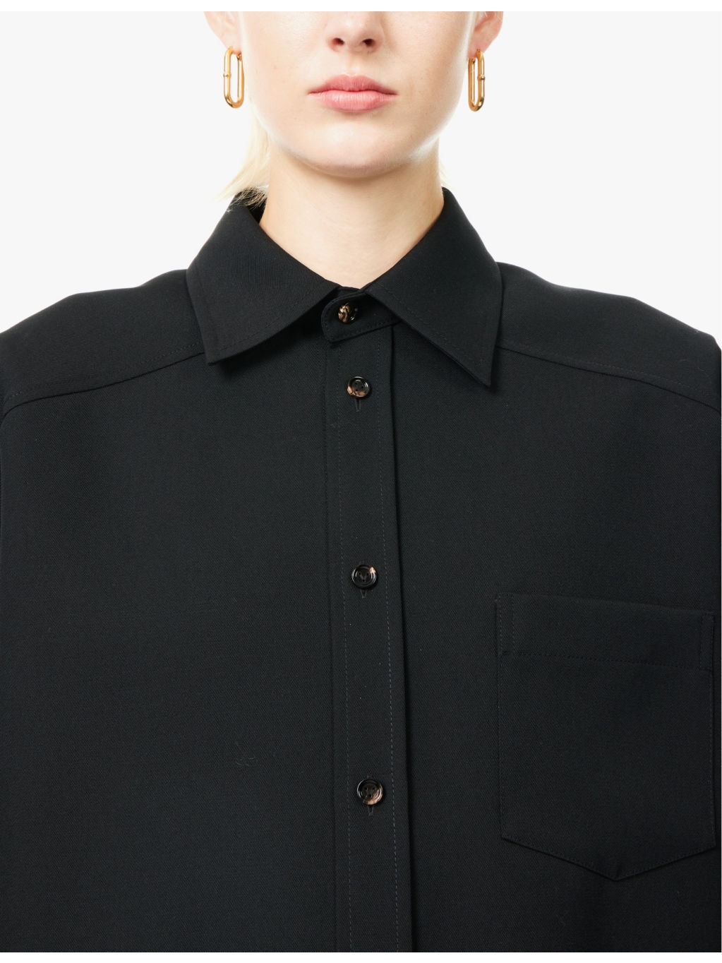 Long-sleeve relaxed-fit wool-twill shirt - 5