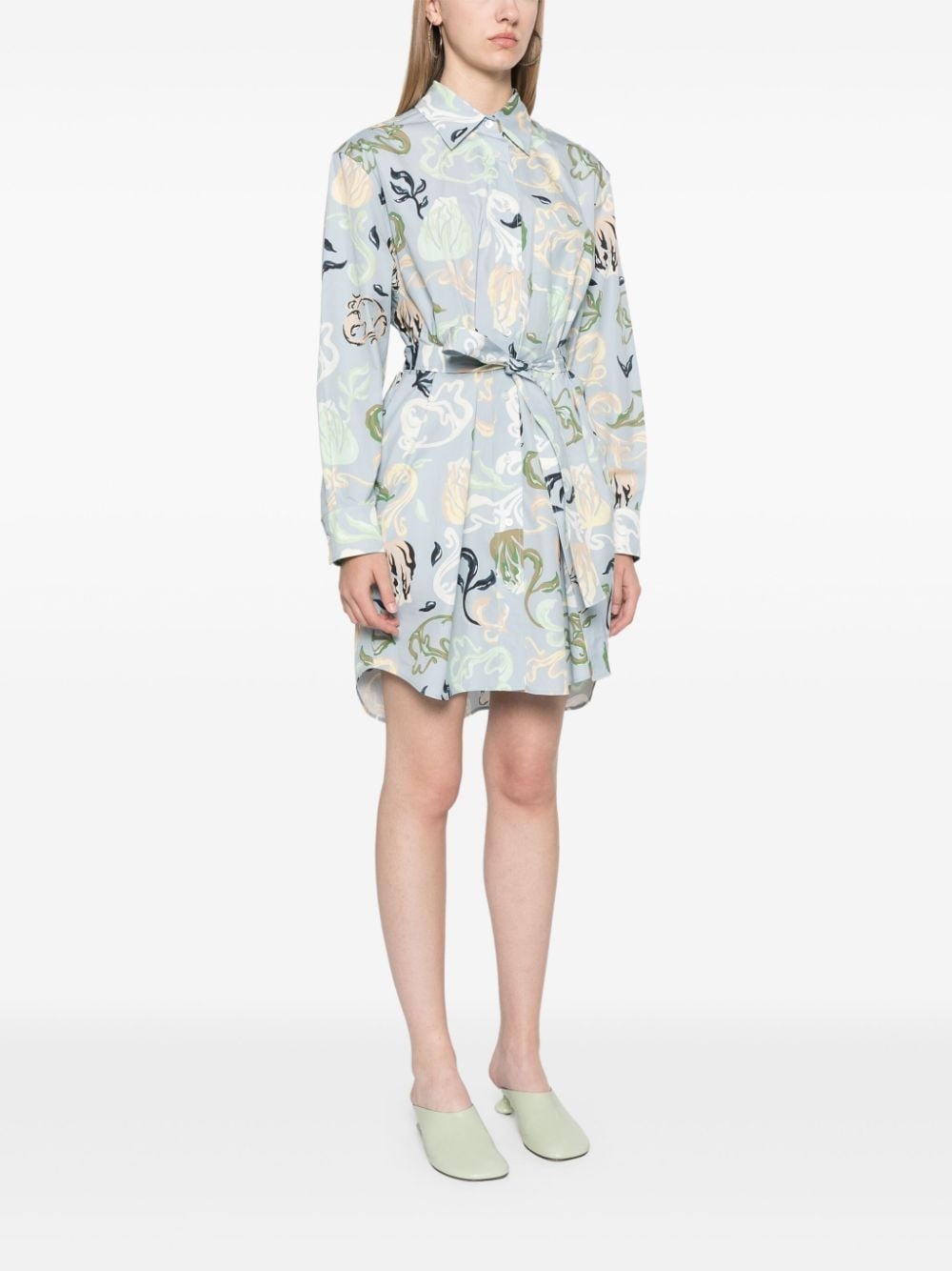 floral-print mini dress - 3