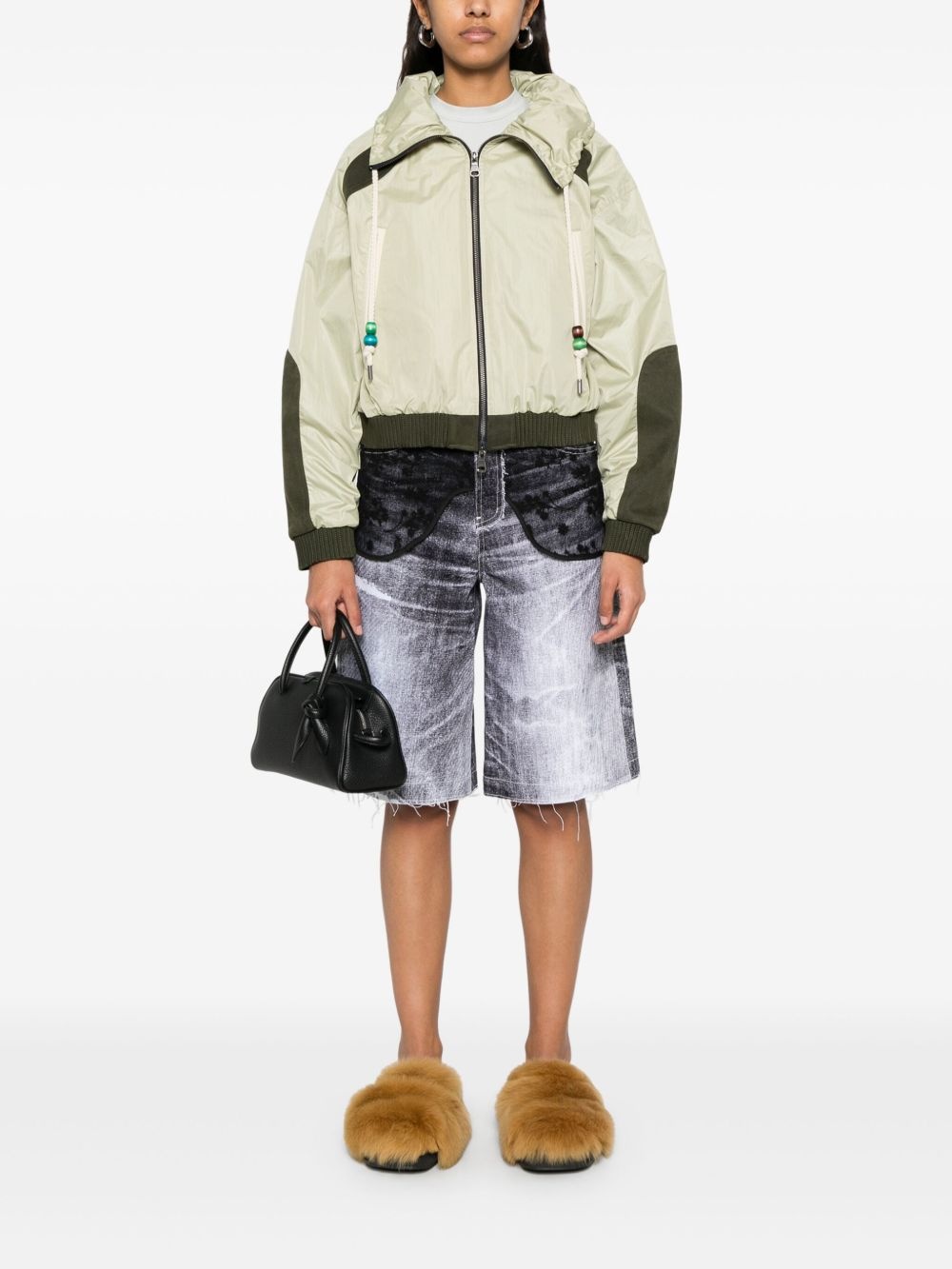 Andersson Bell lace-panels denim shorts | REVERSIBLE