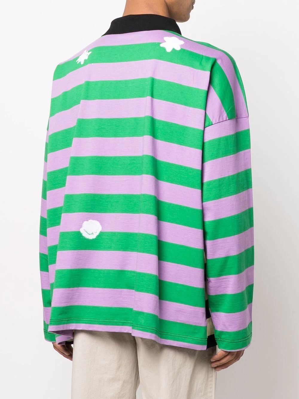 cotton stripe-pattern polo shirt - 4