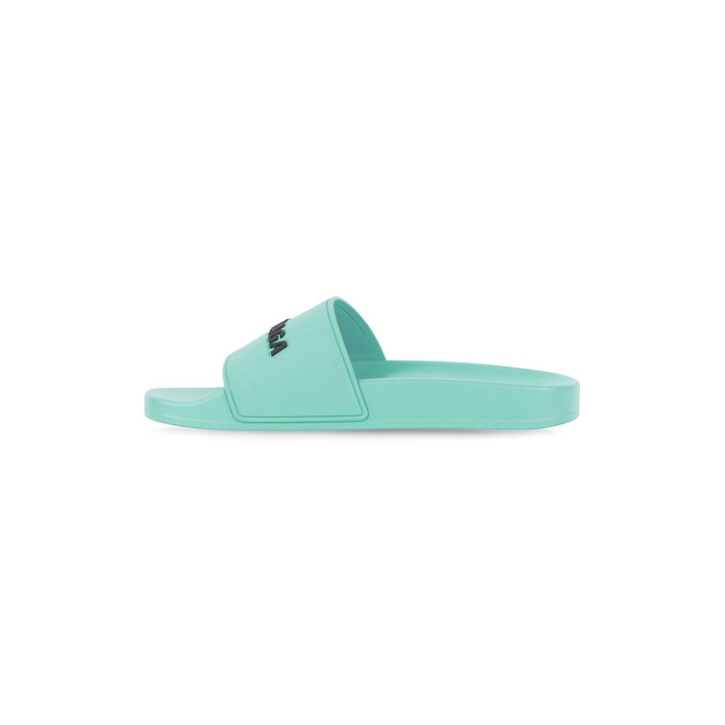 BALENCIAGA Women's Pool Slide Sandal in Green outlook