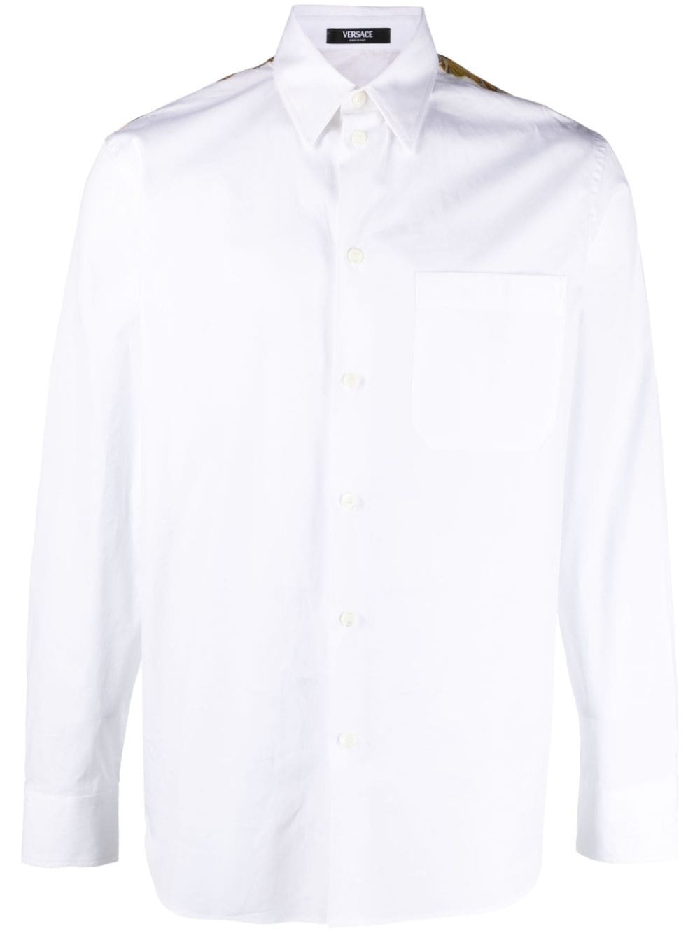 Barocco-panel cotton shirt - 1