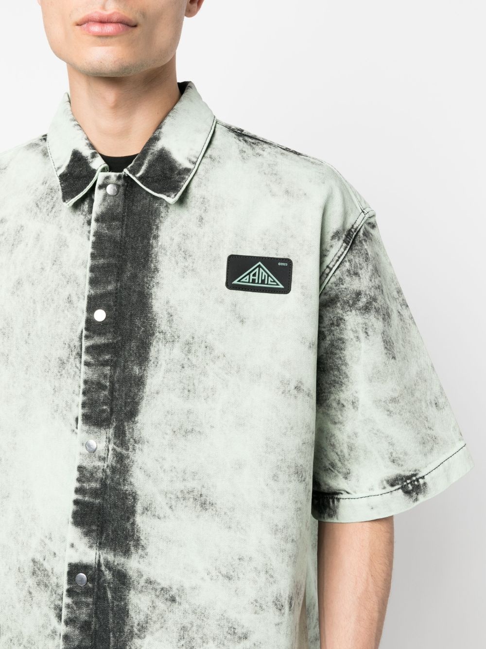 bleach-effect short-sleeve shirt - 5