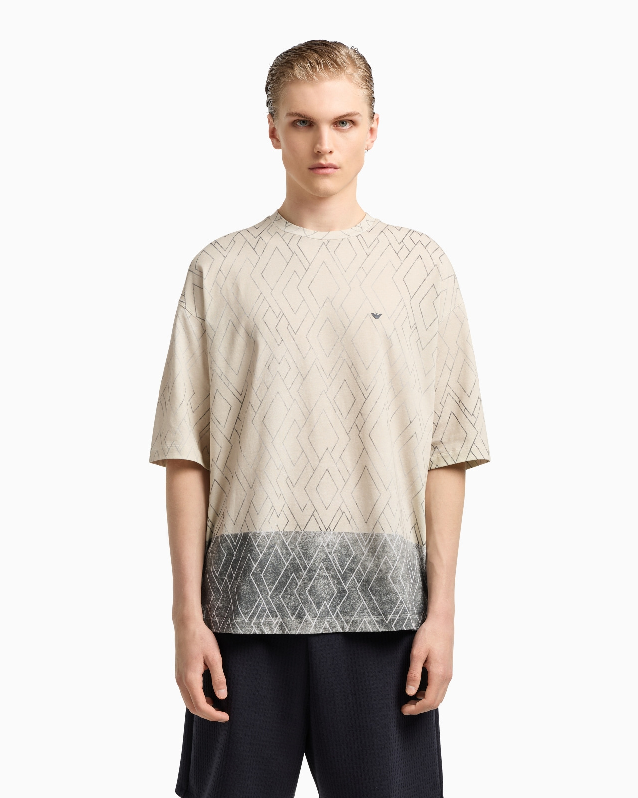 ASV JERSEY T-SHIRT WITH ALL-OVER DIAMOND PRINT - 4