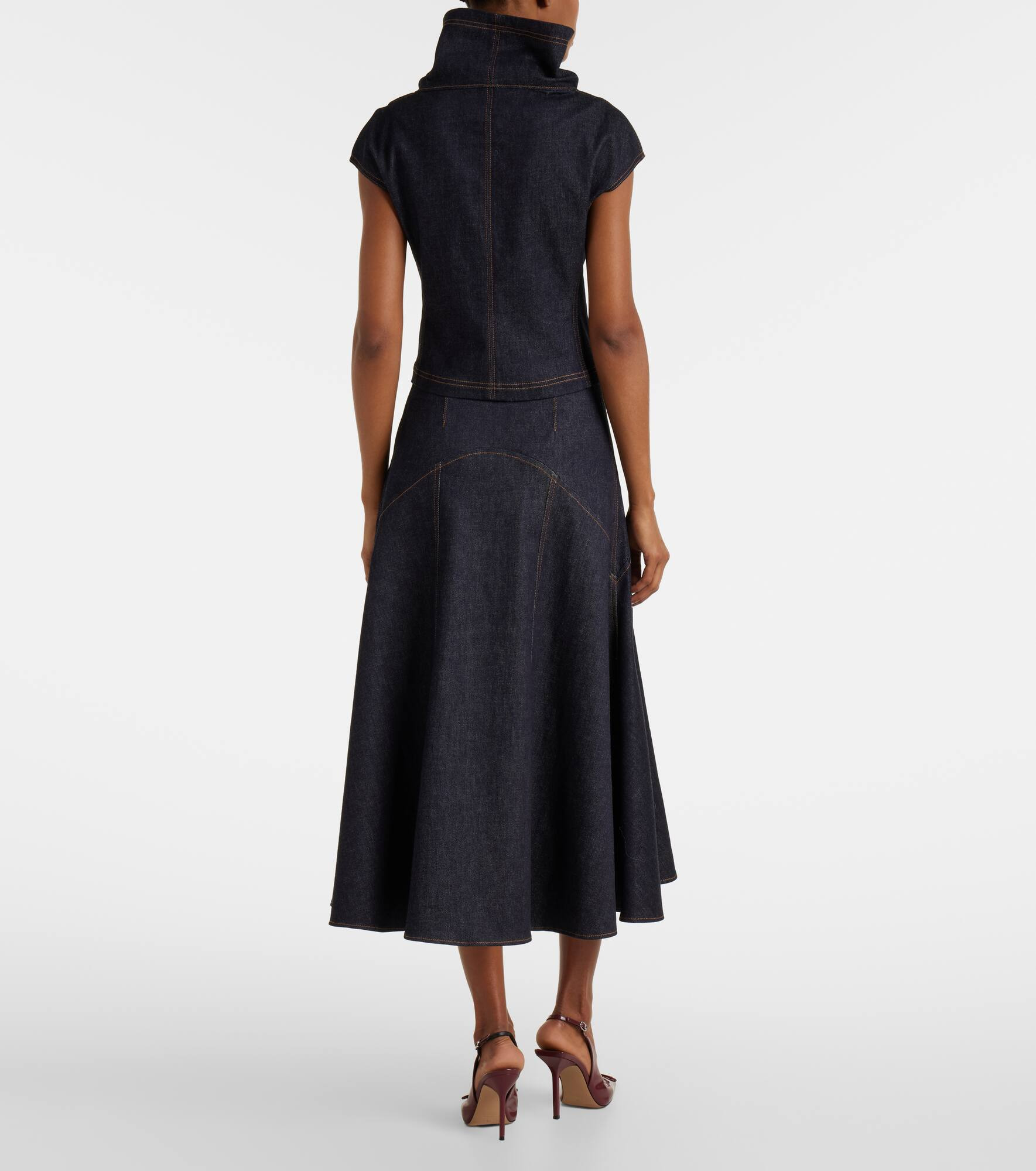 Triangle De-Nîmes denim midi skirt - 3