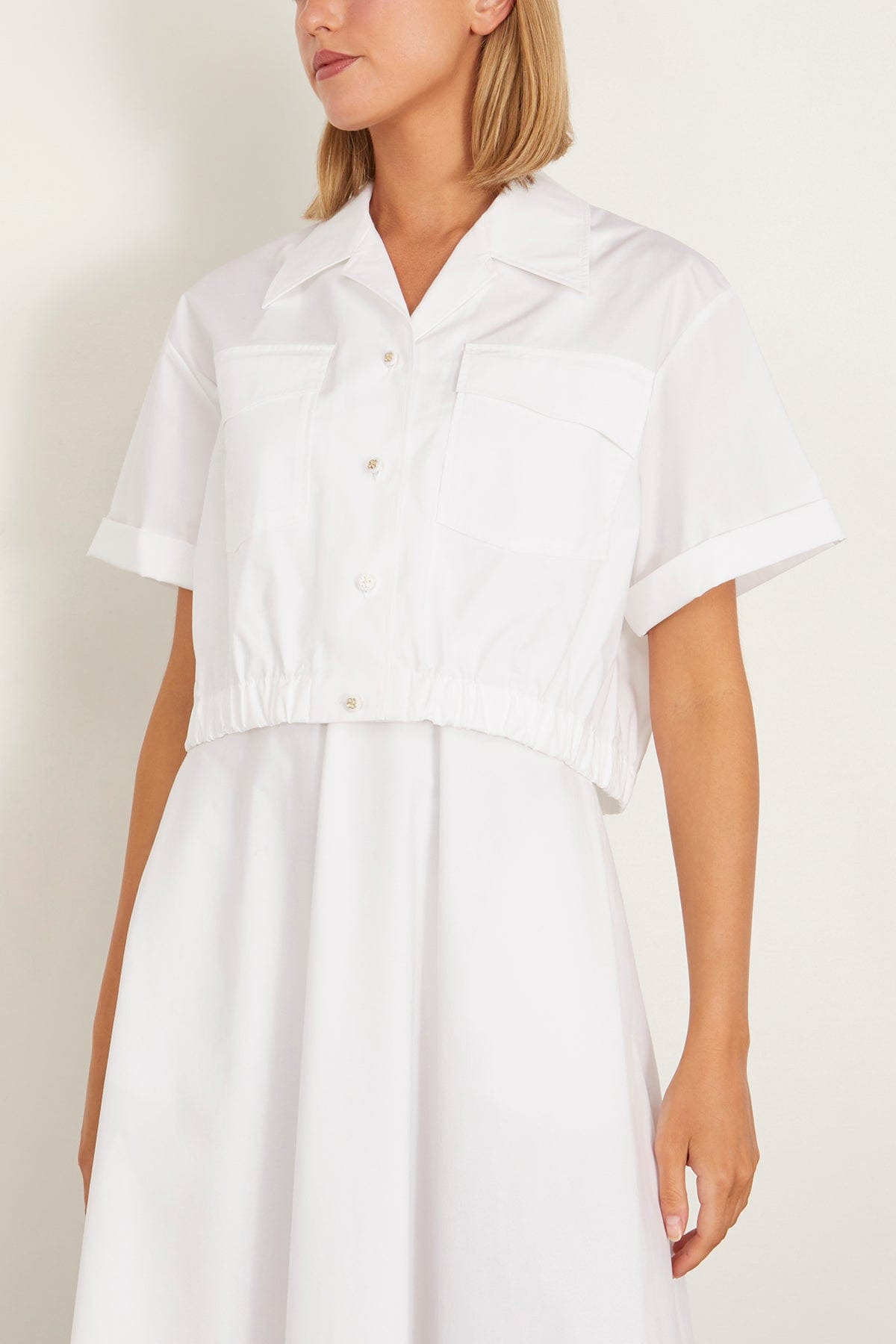Poplin Power Blouse in Pure White - 5