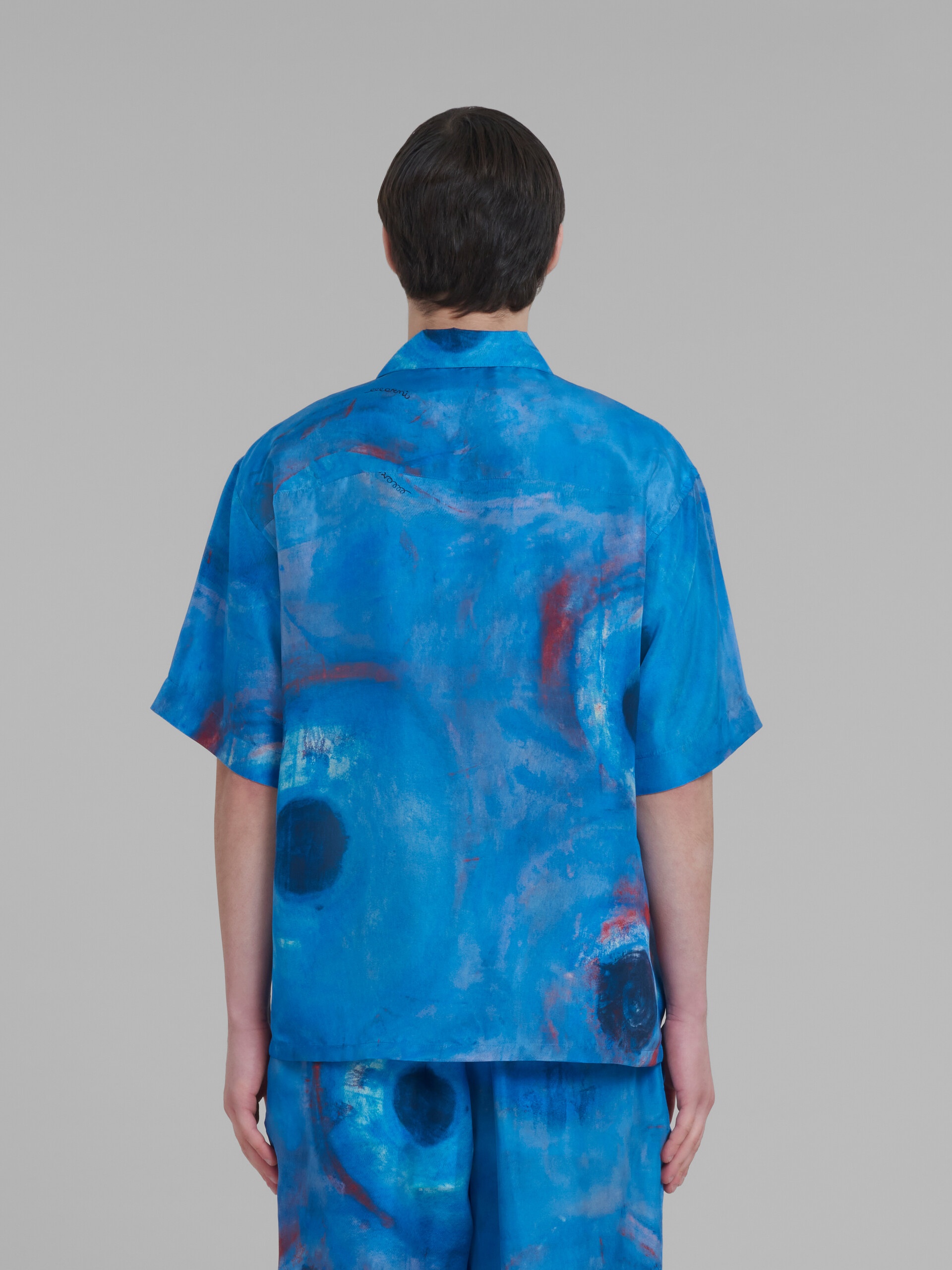 BOWLING SHIRT WITH BUCHI BLU PRINT - 3