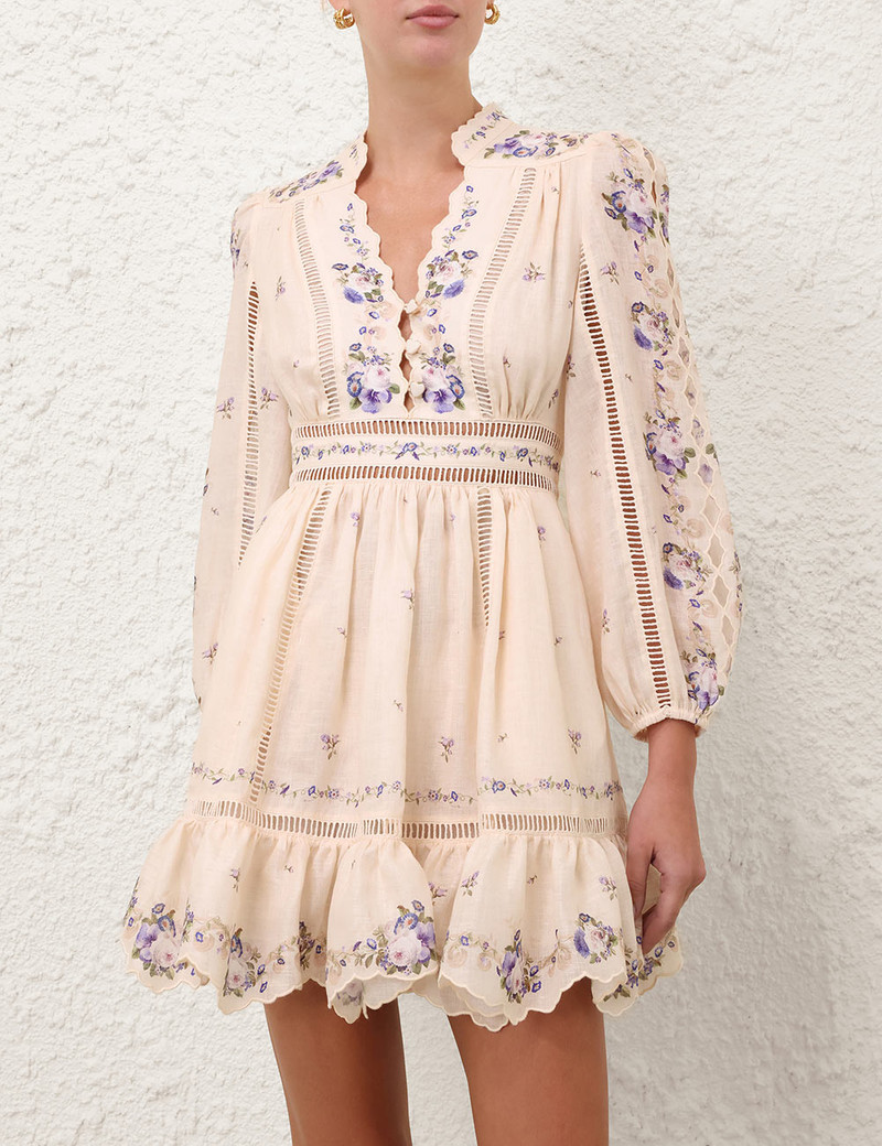 Zimmermann PATIENCE PLUNGE MINI DRESS outlook