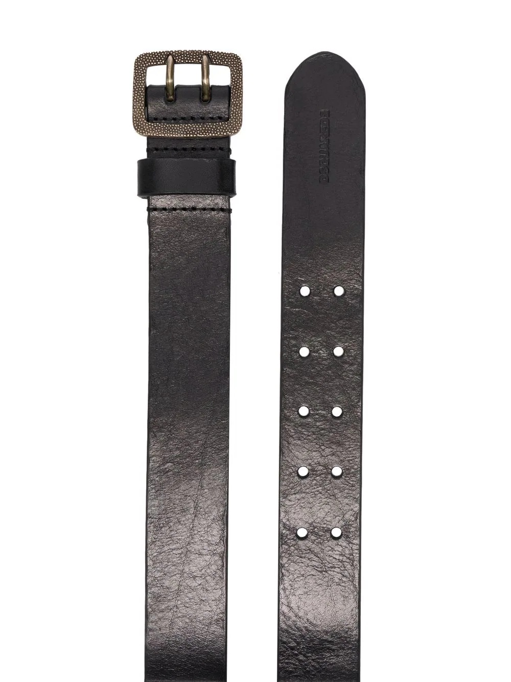 buckle-fastening leather belt - 2