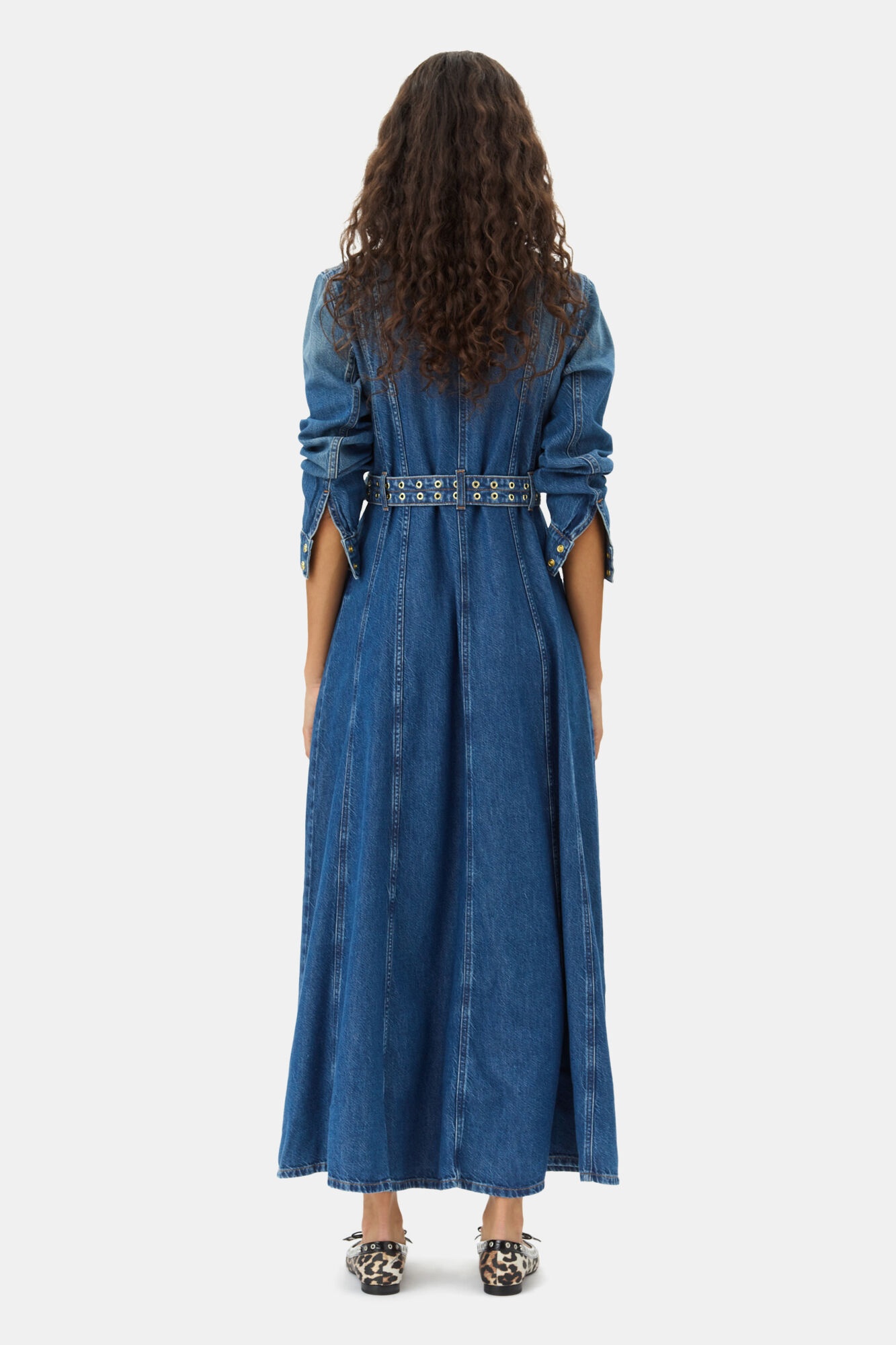 DARK BLUE DENIM MAXI DRESS - 5