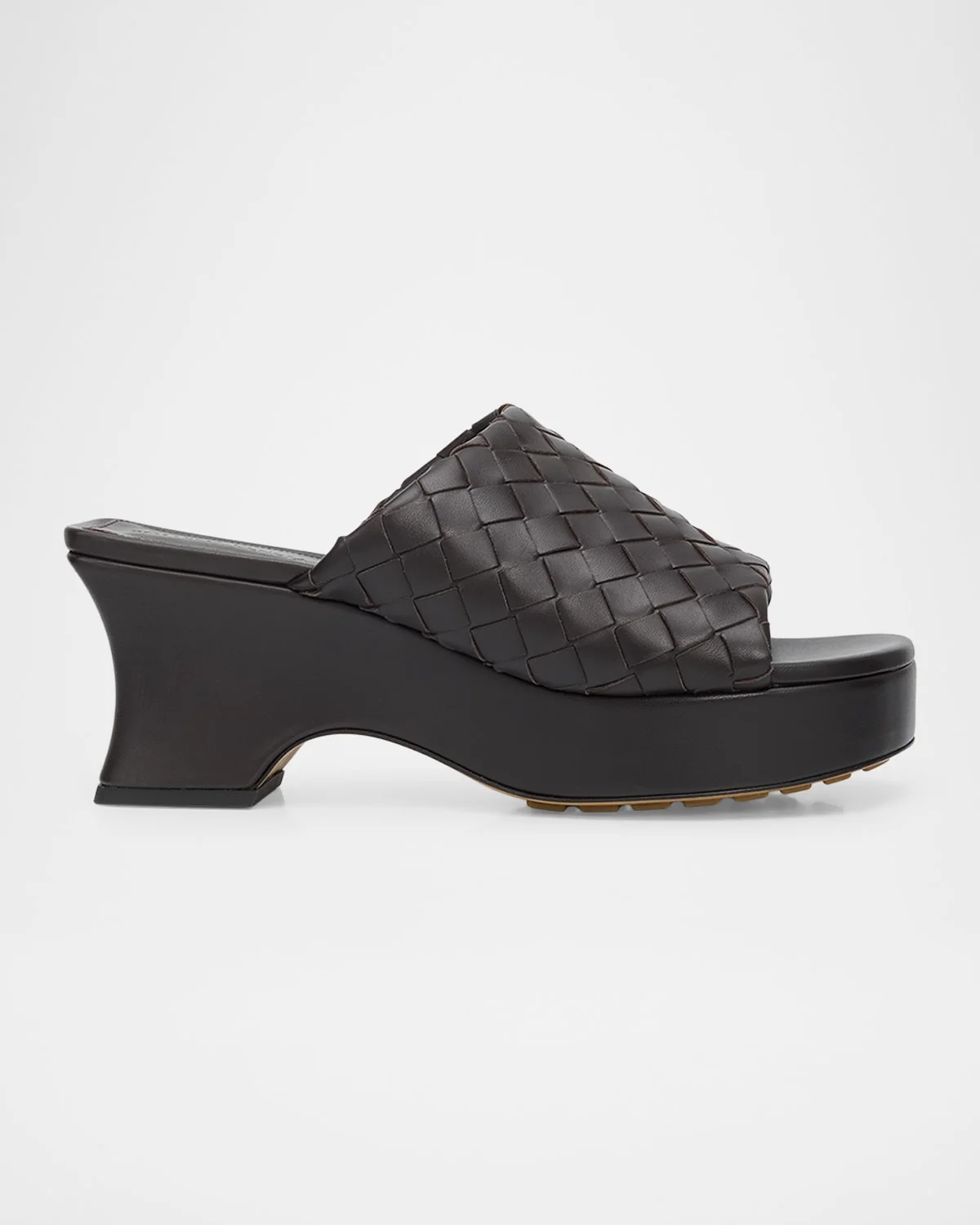 70mm Rosita Intrecciato Leather Wedge Mules - 1