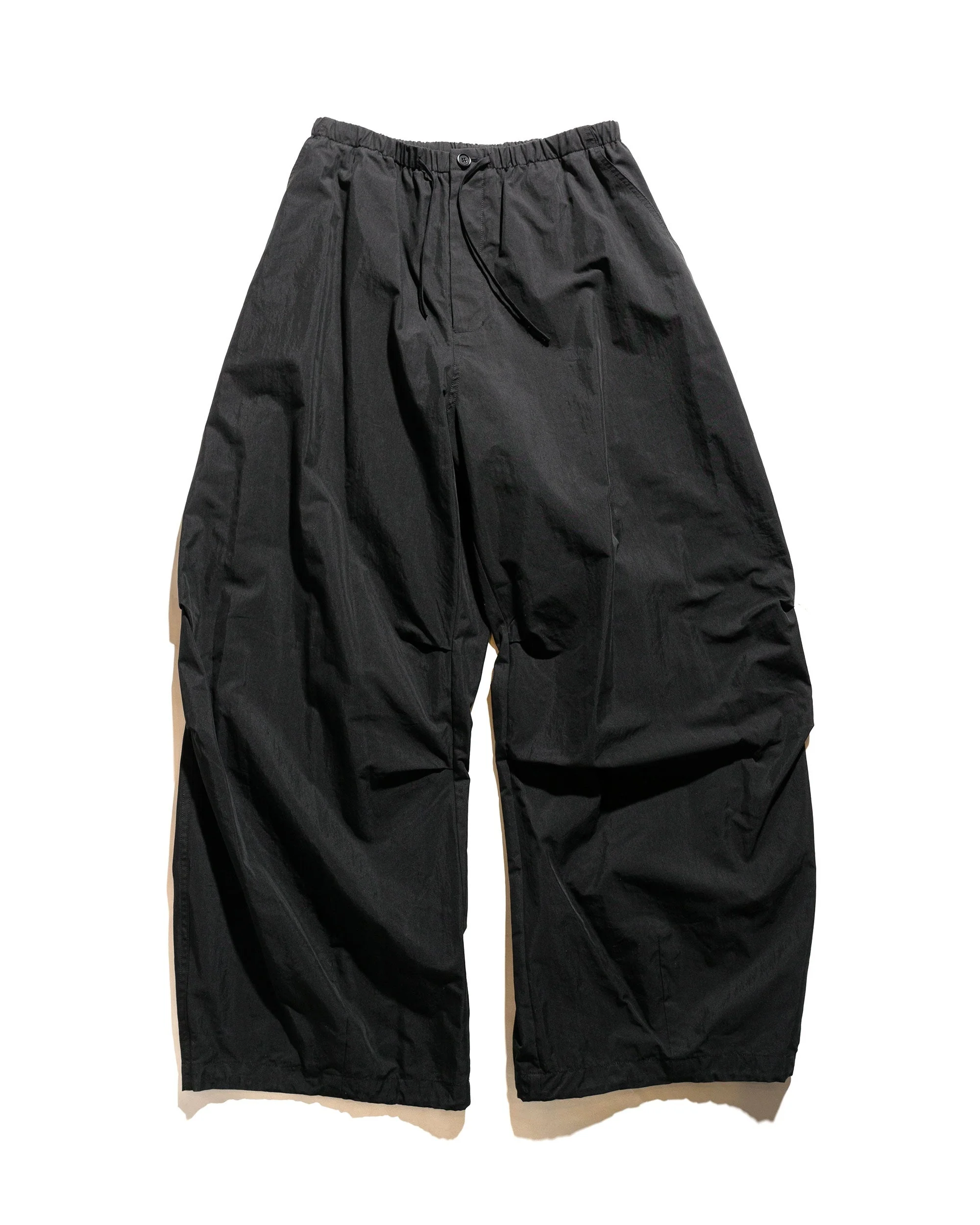 Drawstring Wide Fatigue Pants Black - 1