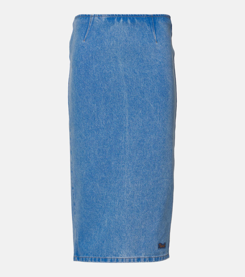 logo-patch denim 연필 스커트 - 1