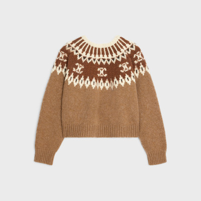 CELINE crew neck sweater in triomphe fair isle wool outlook