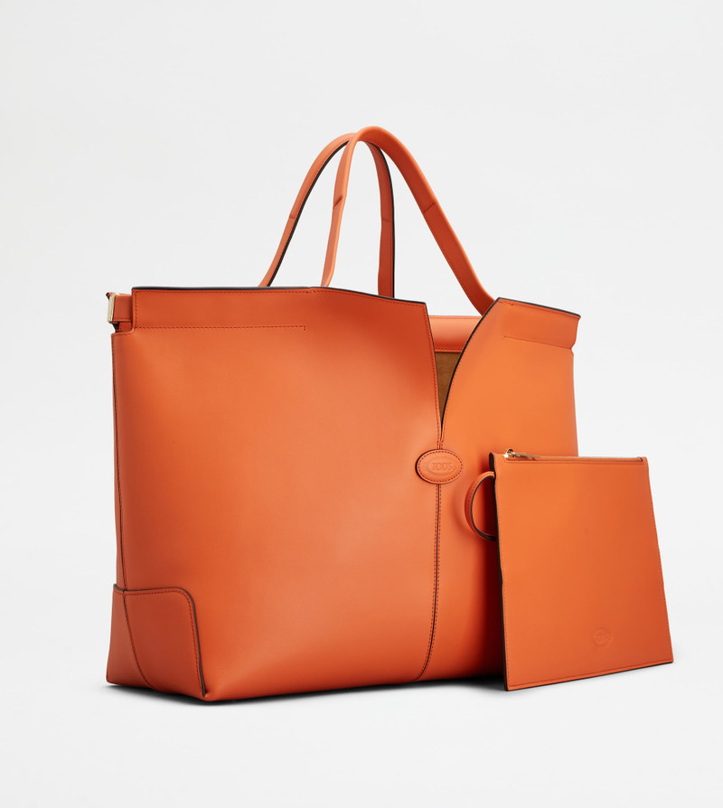 TOD'S DI BAG FOLIO IN LEATHER MEDIUM - ORANGE 3