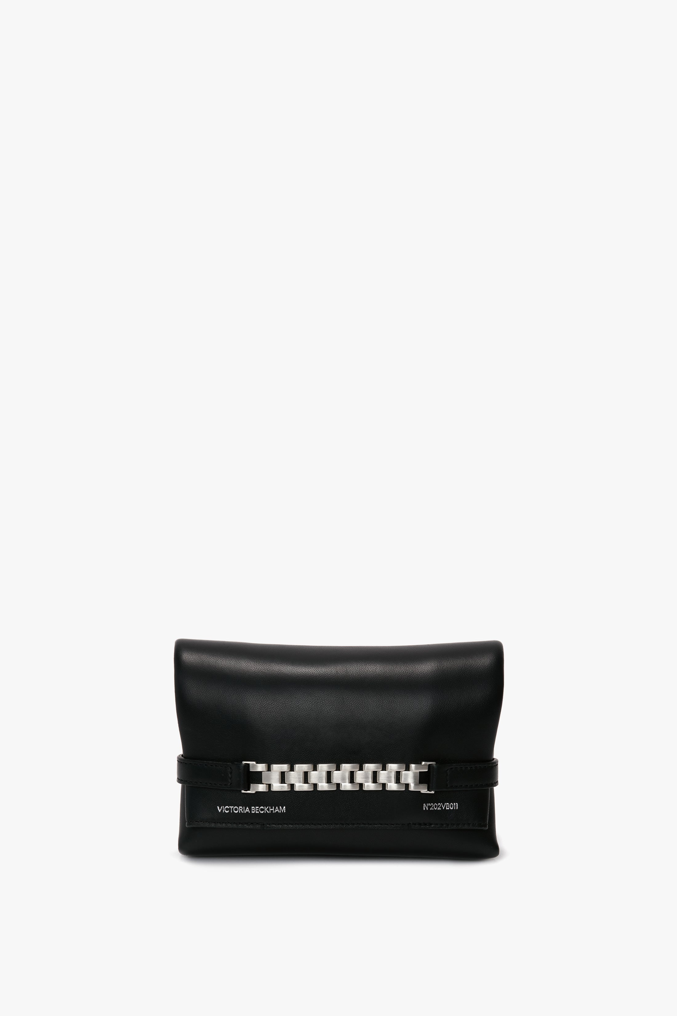 Mini Chain Pouch with Long Silver Chain In Black - 3