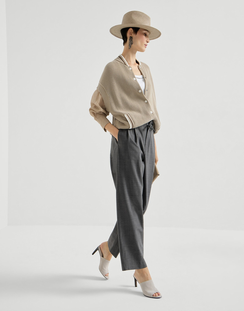 Tropical luxury wool tailored track trousers 5