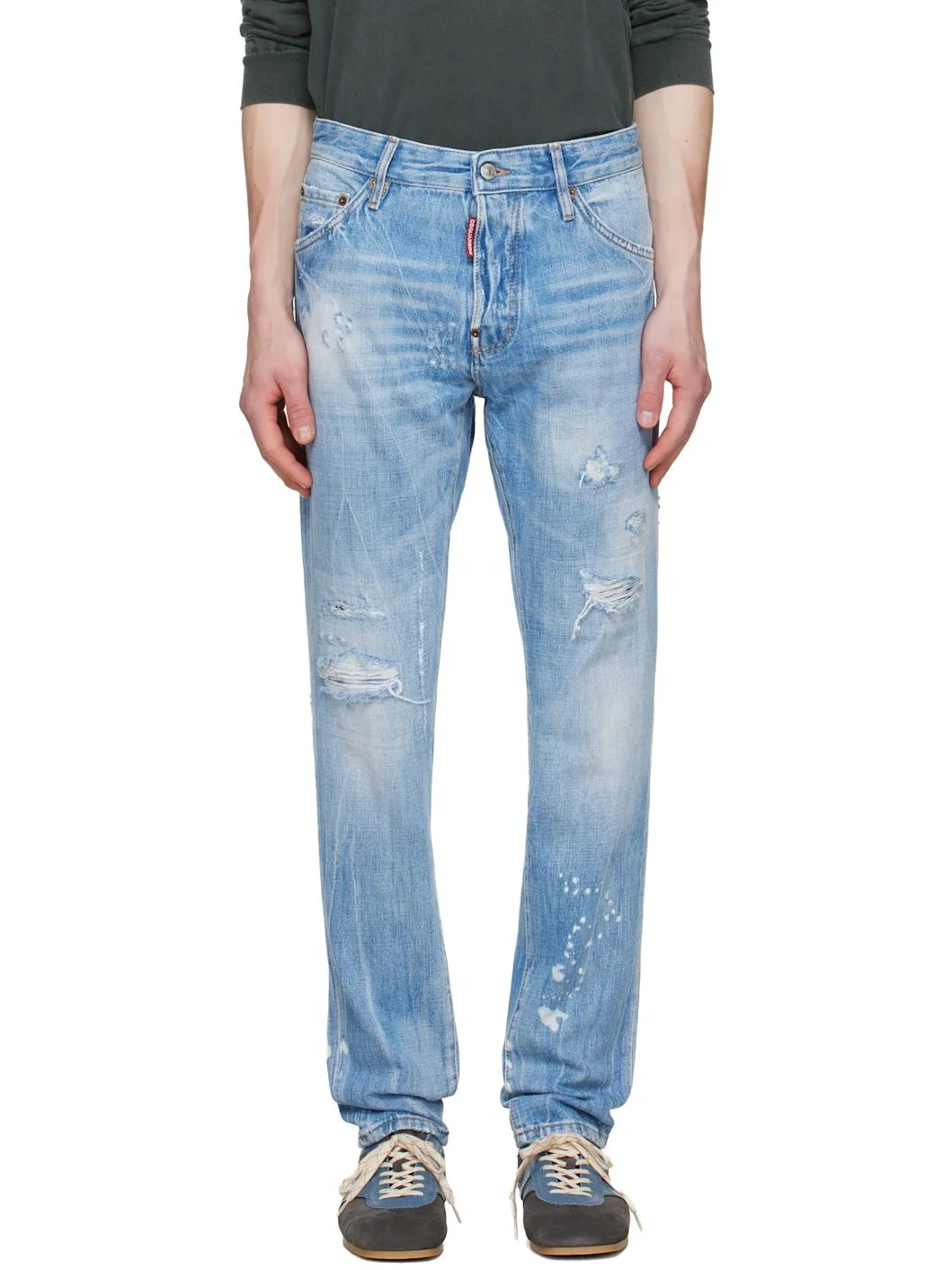 Blue Light Wash Teddy Jeans - 1