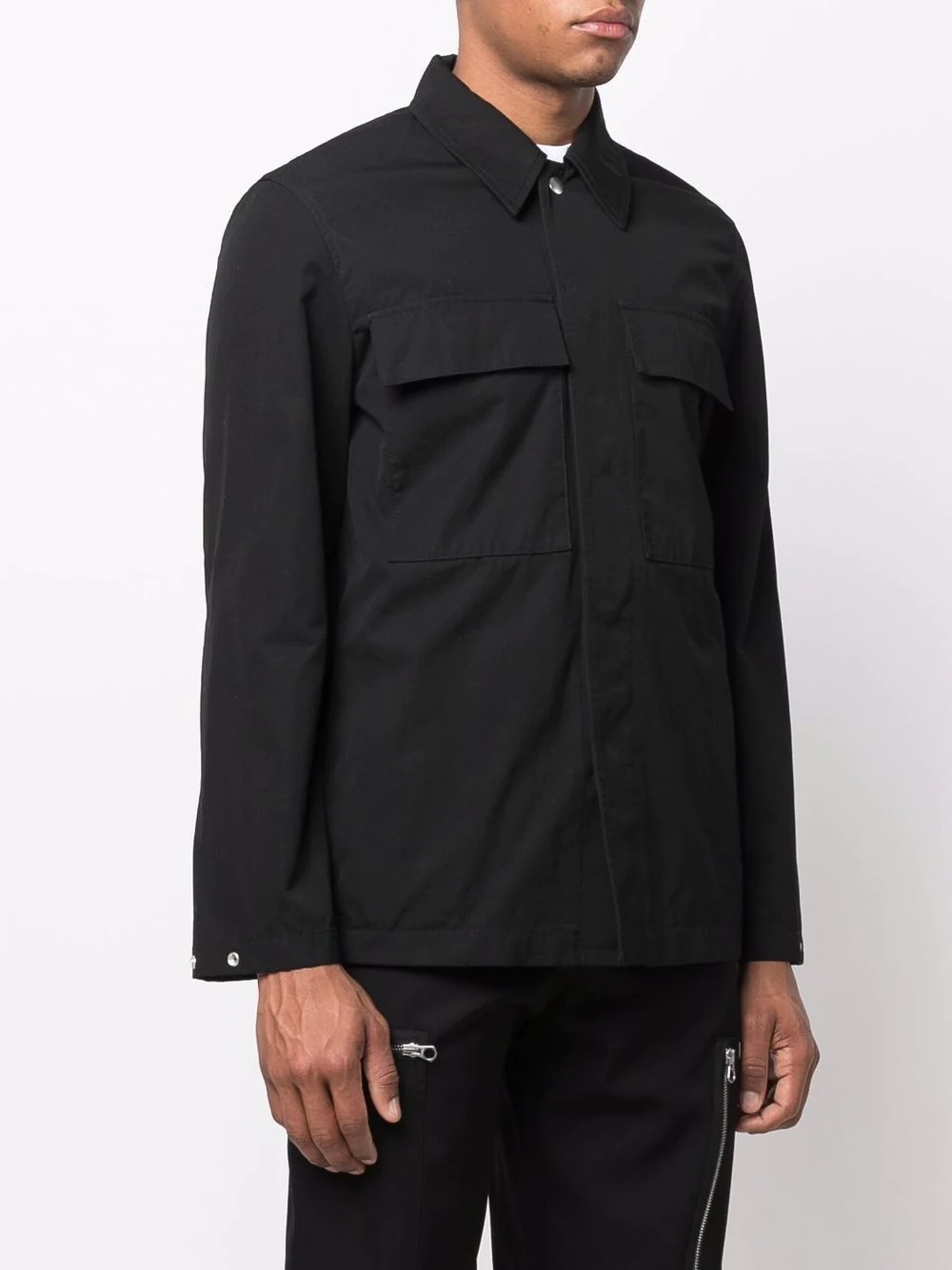 concealed-front shirt jacket - 3