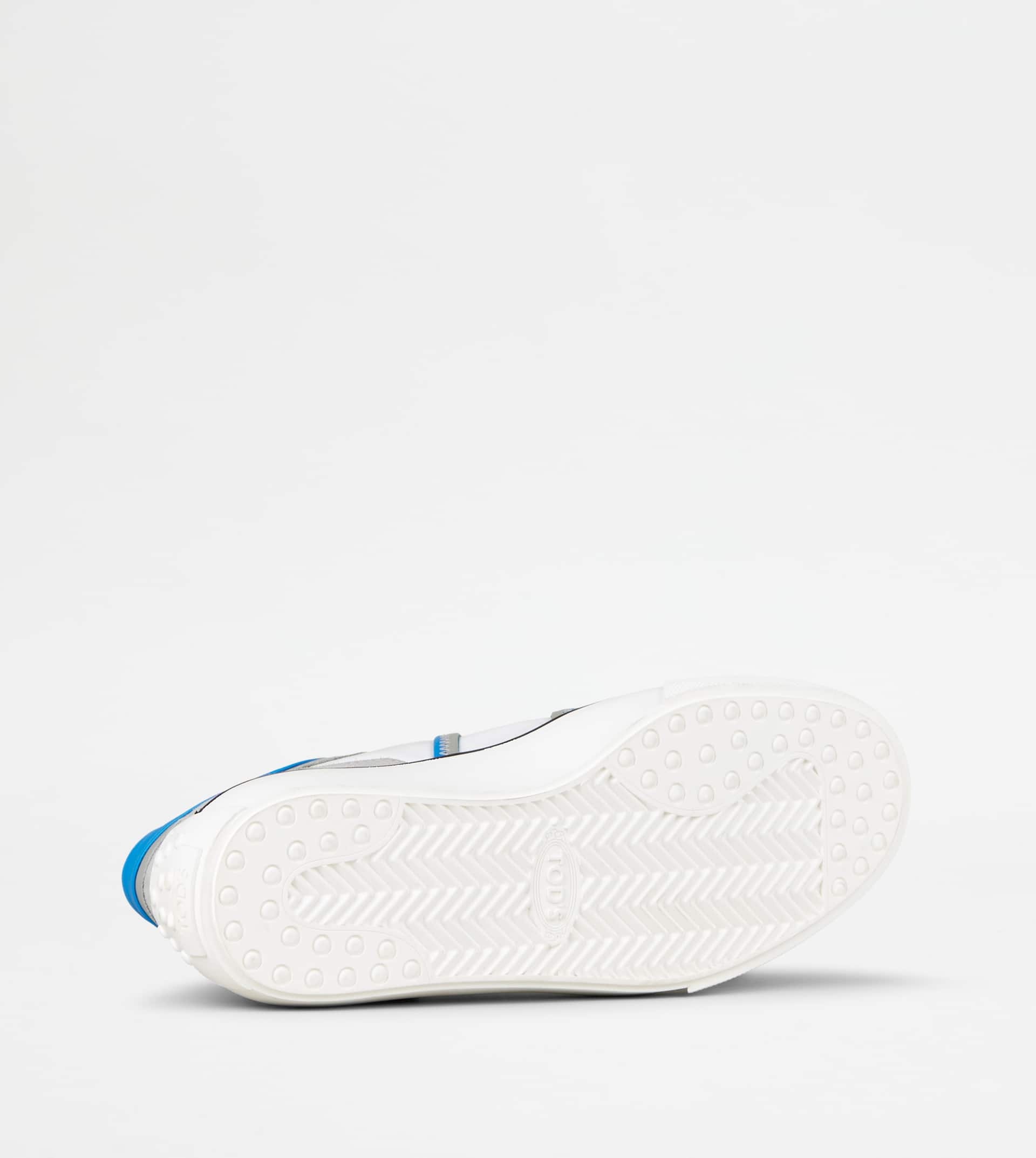 SNEAKERS IN LEATHER - GREY, WHITE, LIGHT BLUE - 4