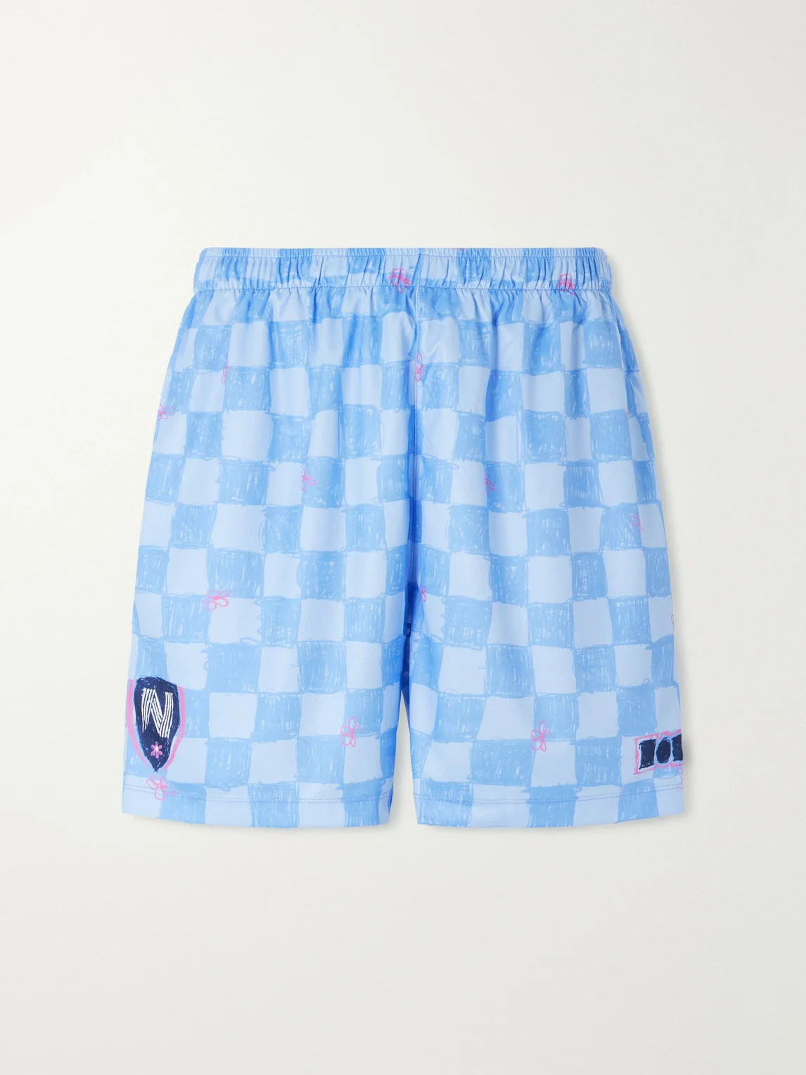 Scribble Straight-Leg Printed Jersey Shorts - 1