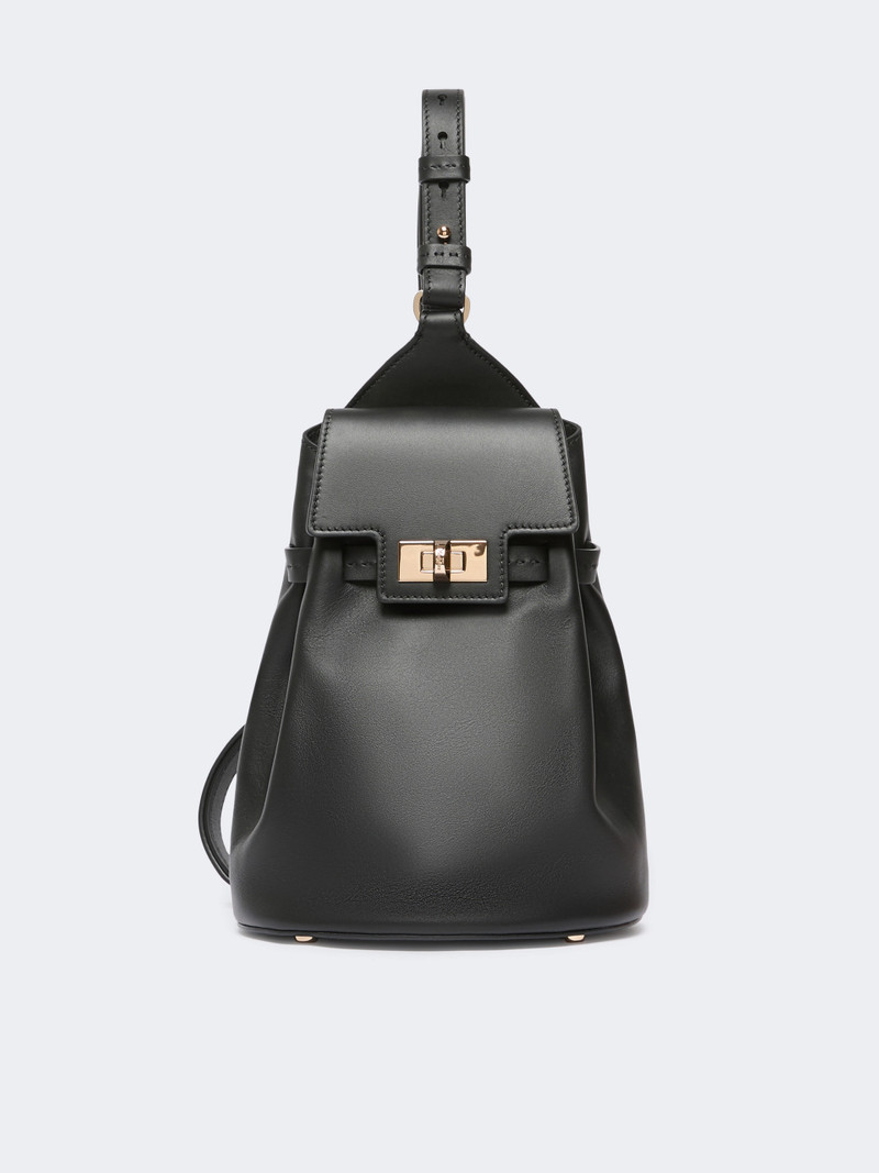 MARGAUXBPS Leather, one-shoulder Margaux backpack - BLACK 1