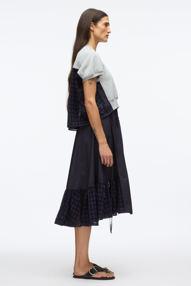 3.1 Phillip Lim French Terry Dress with Broderie Anglaise outlook
