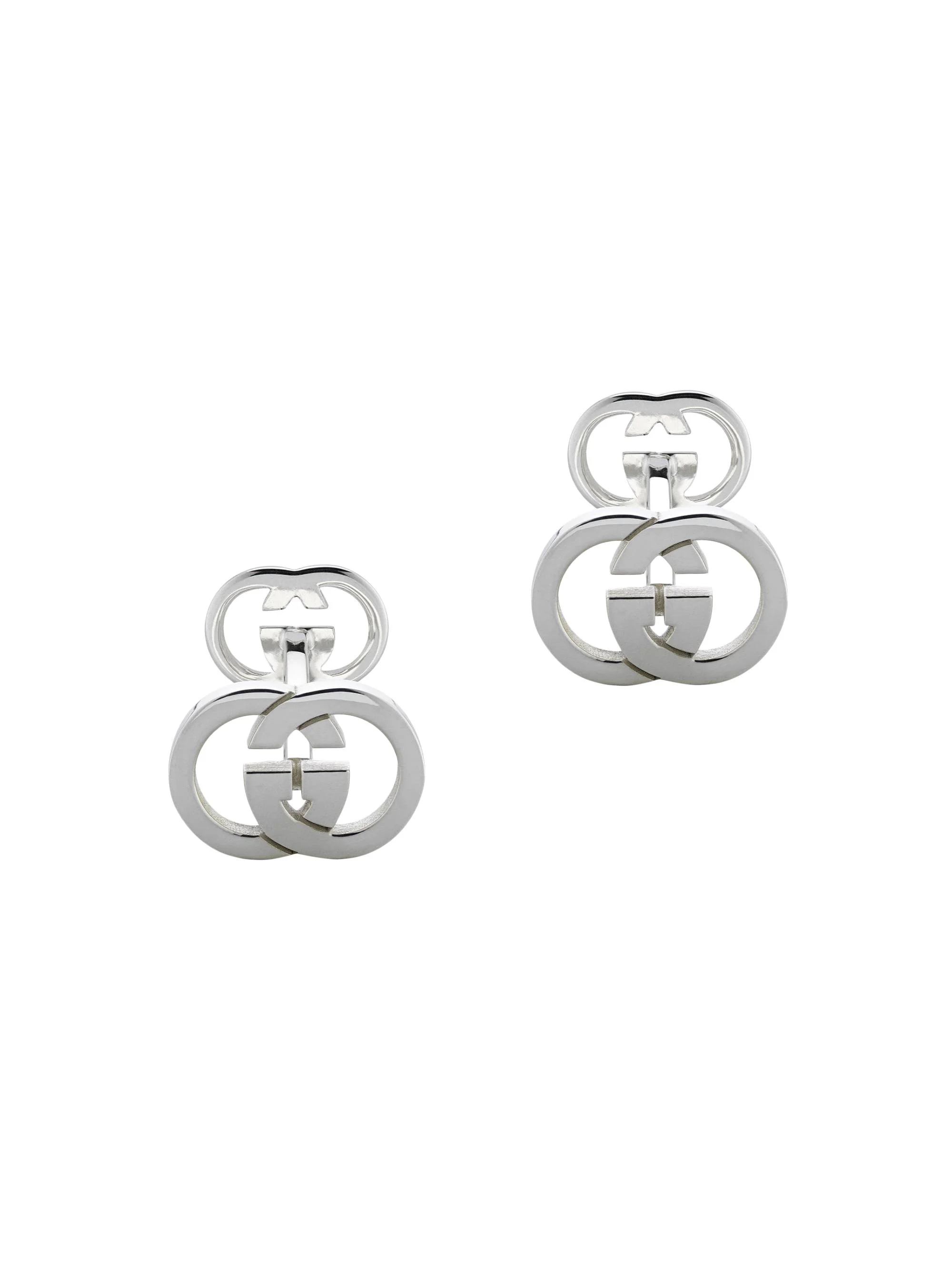 Men's Interlocking G Sterling Silver Cufflinks - Silver - 1