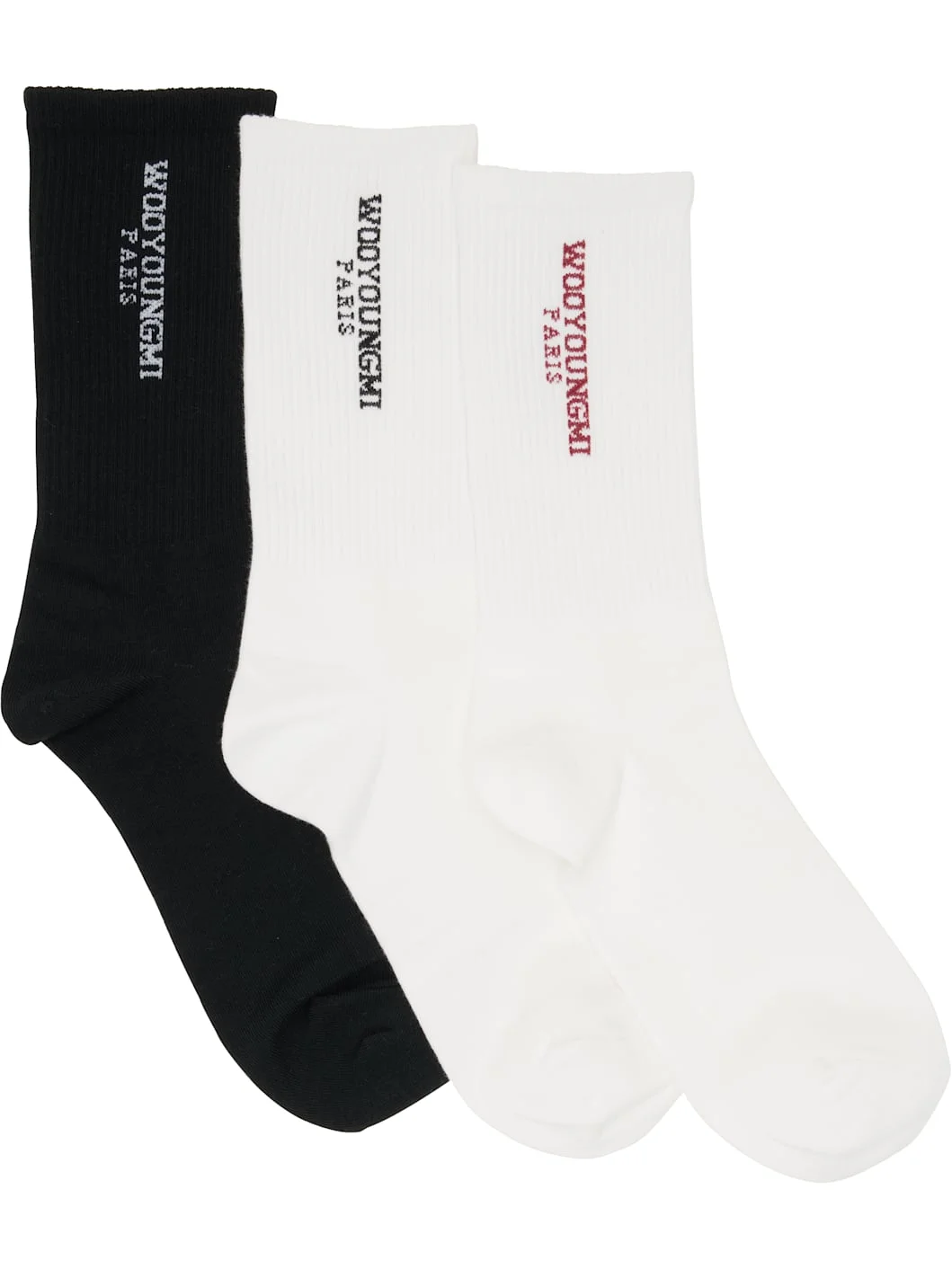 Three-Pack Black & White Logo Socks - 1