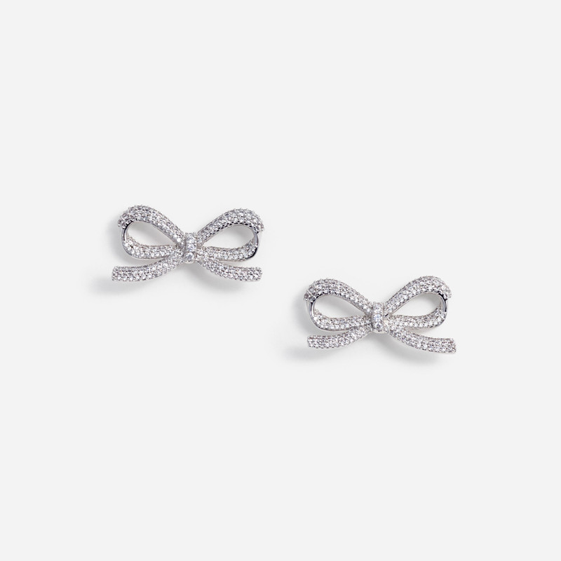 Crystal Bow Earrings - 1