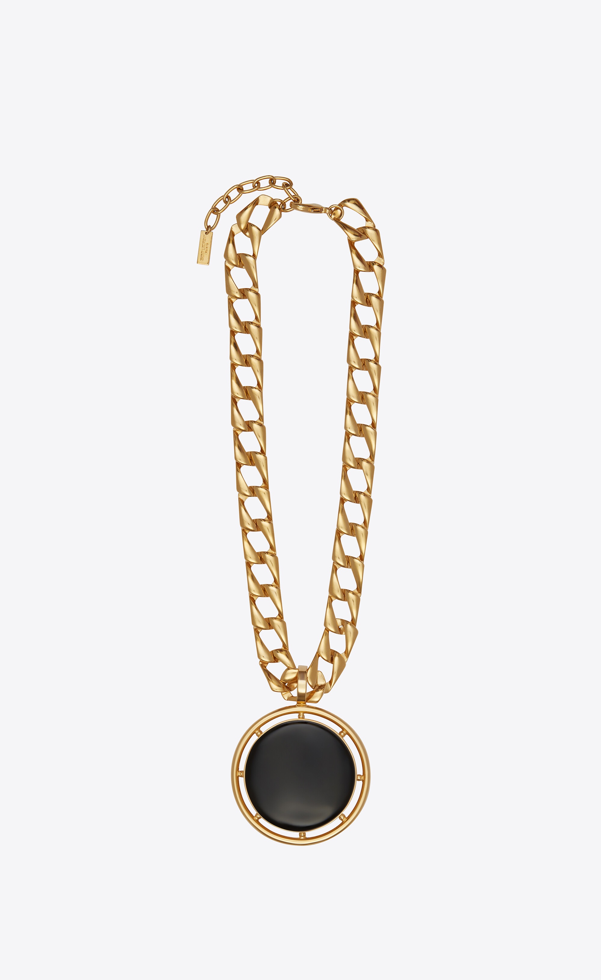 medallion pendant necklace in metal and enamel - 3
