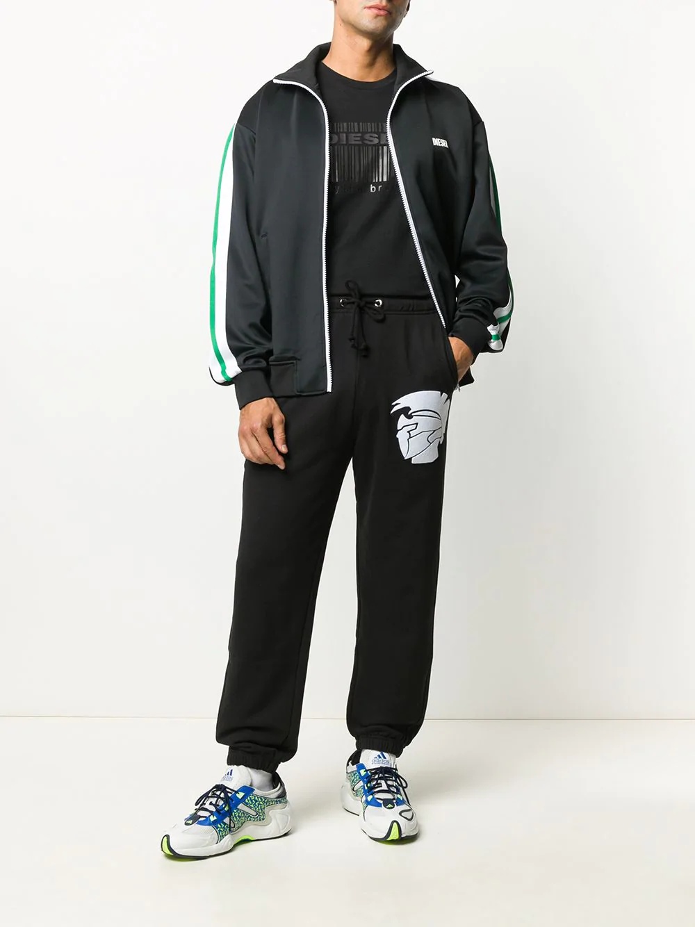 Calton-X1 felt-logo track pants - 2