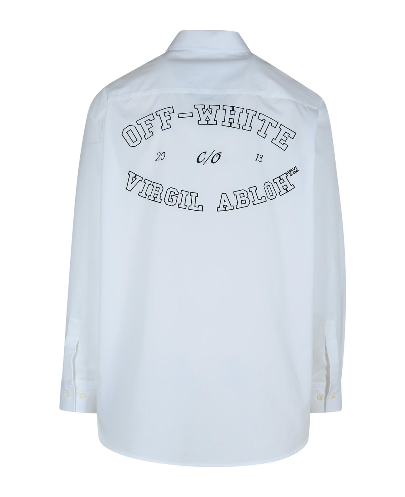 'college' White Cotton Shirt - 3