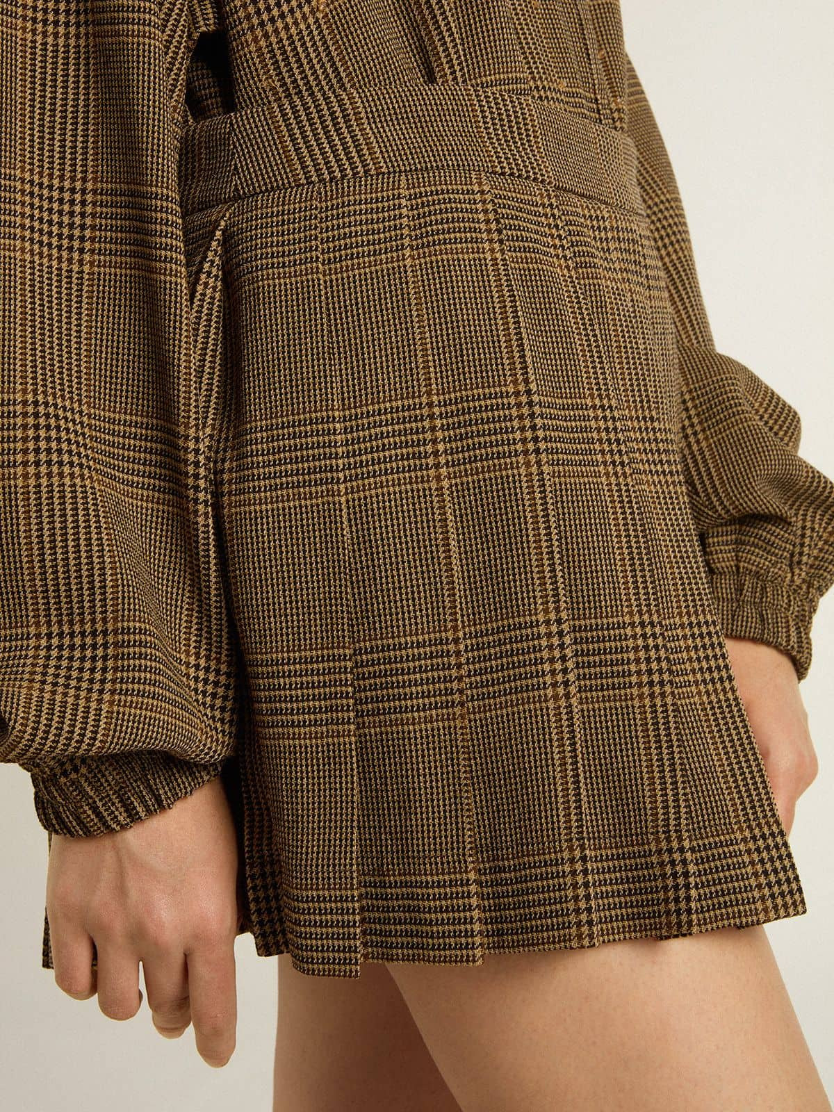 Wool pleated mini skirt - 3