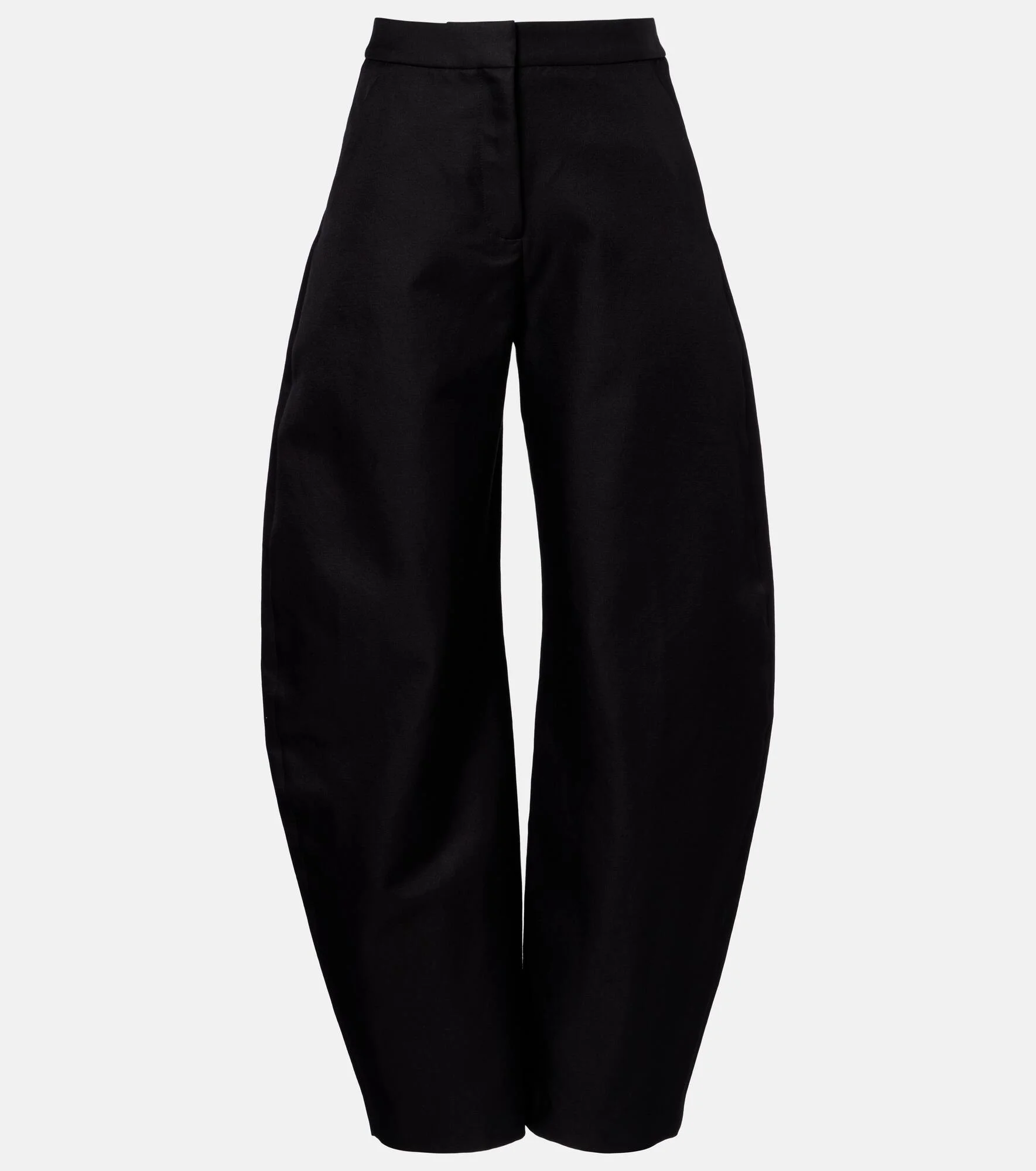 Wool and silk barrel-leg pants - 1