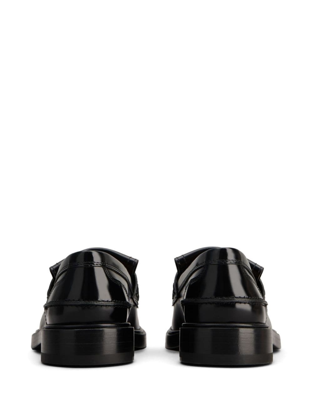 logo-plaque leather loafers - 3