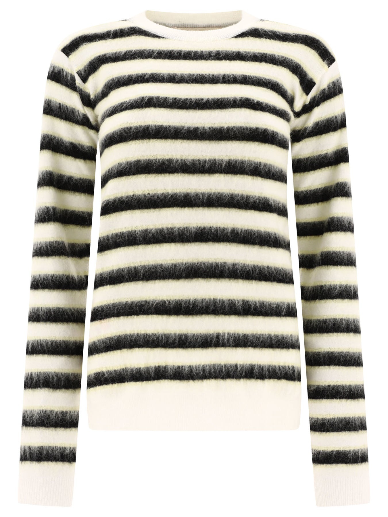 Striped Mohair Sweater Knitwear White - 1