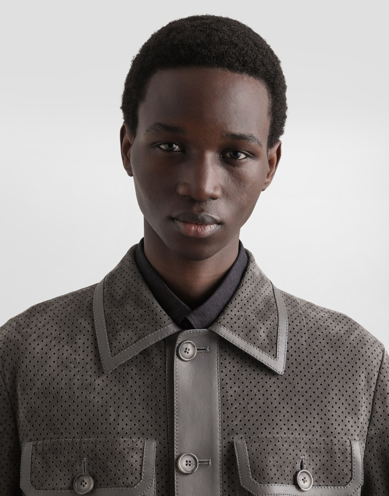 Perforated lambskin jacket 4