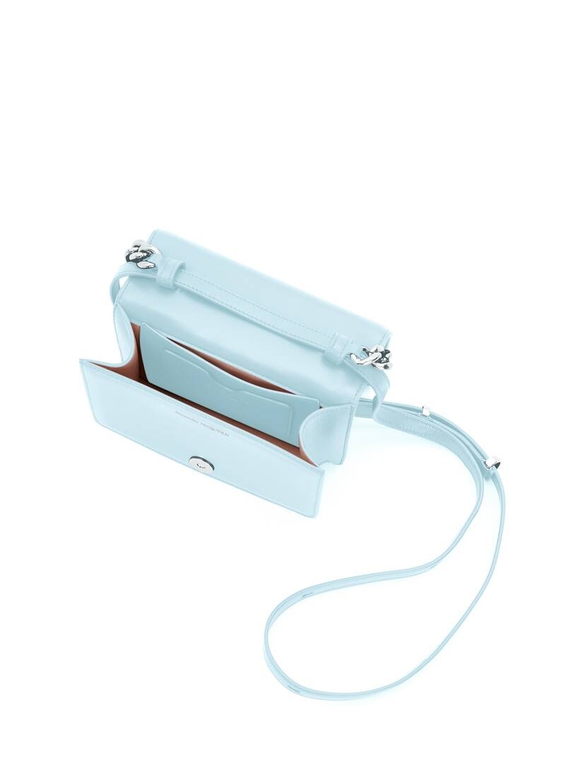 The Four Ring Mini With Chain in Pale Blue - 4