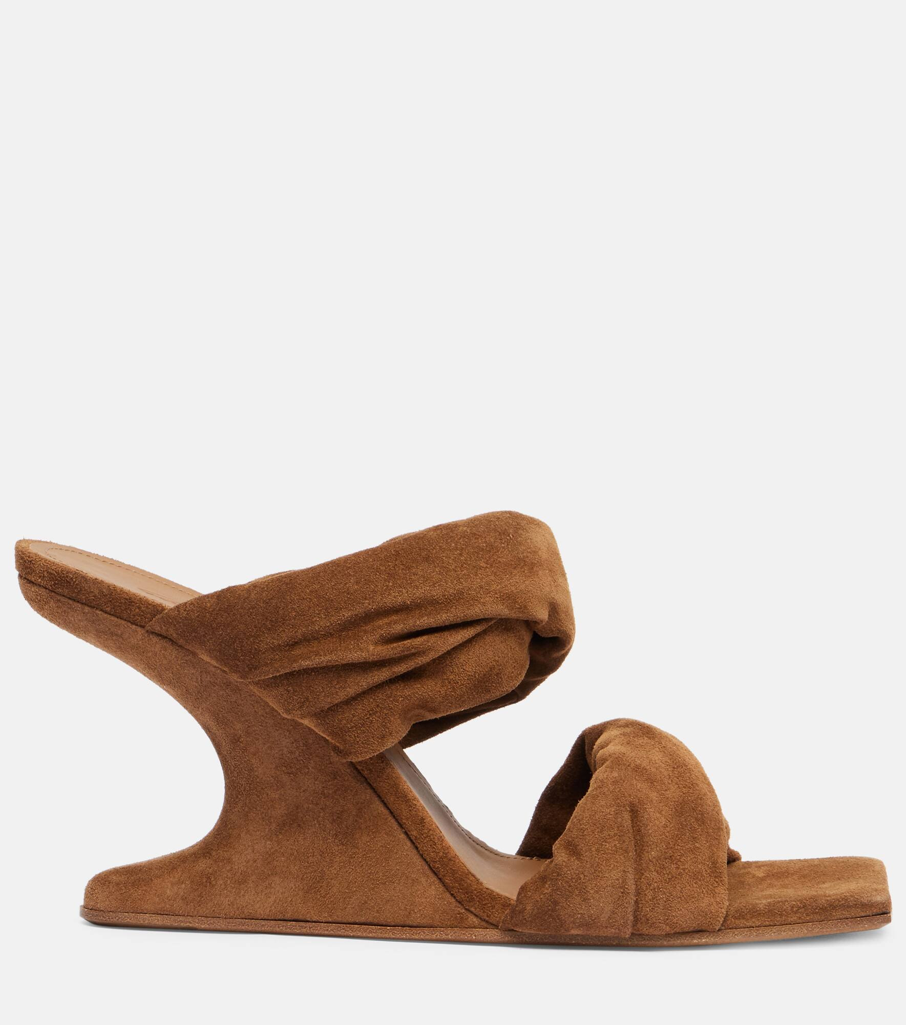 Twisted Cantilever 80 suede mules - 4