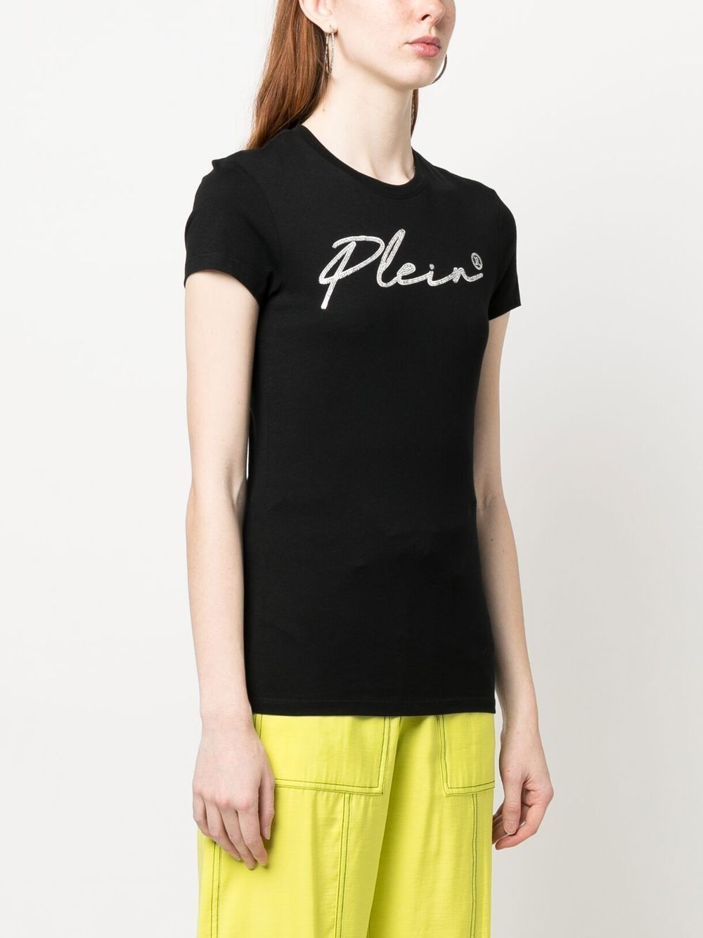 logo-embellishment stretch-modal T-shirt - 3