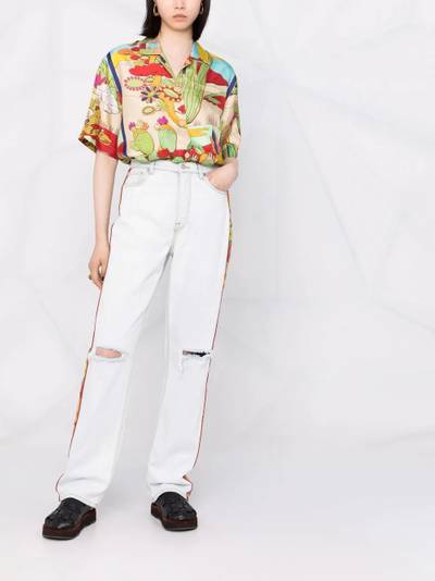 Etro embroidered-trim straight-leg jeans outlook